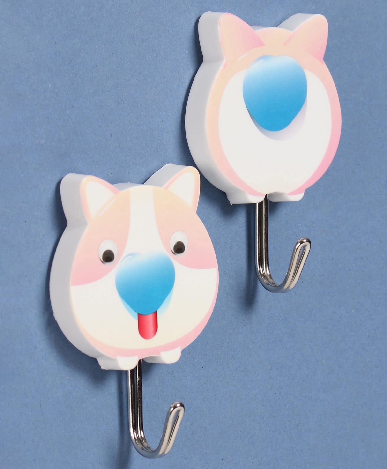 fab n funky Cat Face Shape Self Adhesive Hook Pack of 2 - Pink-picture-18