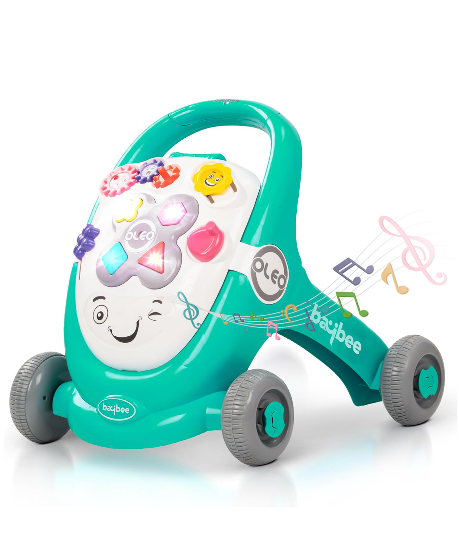 Baybee Oleo Baby Walker for Kids, Baby Activity Walker With Music, LED Light, Rotating Gears & Easy Grip Push Handle | Kids Walker For Baby Toddlers (Green)-picture-31