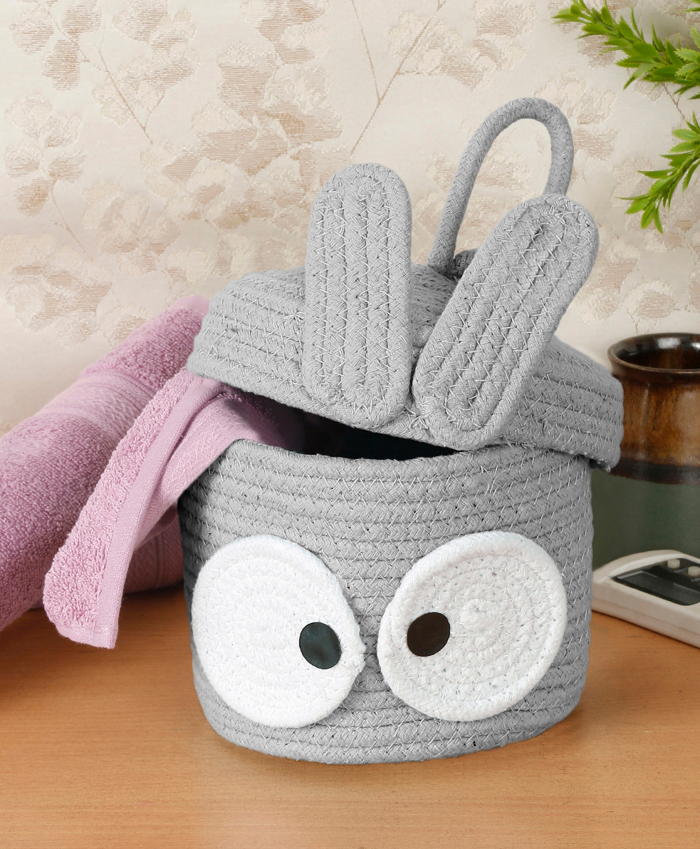 FABINALIV Kids Grey Cartoon Design Multipurpose Foldable Organiser with Lid-image-39