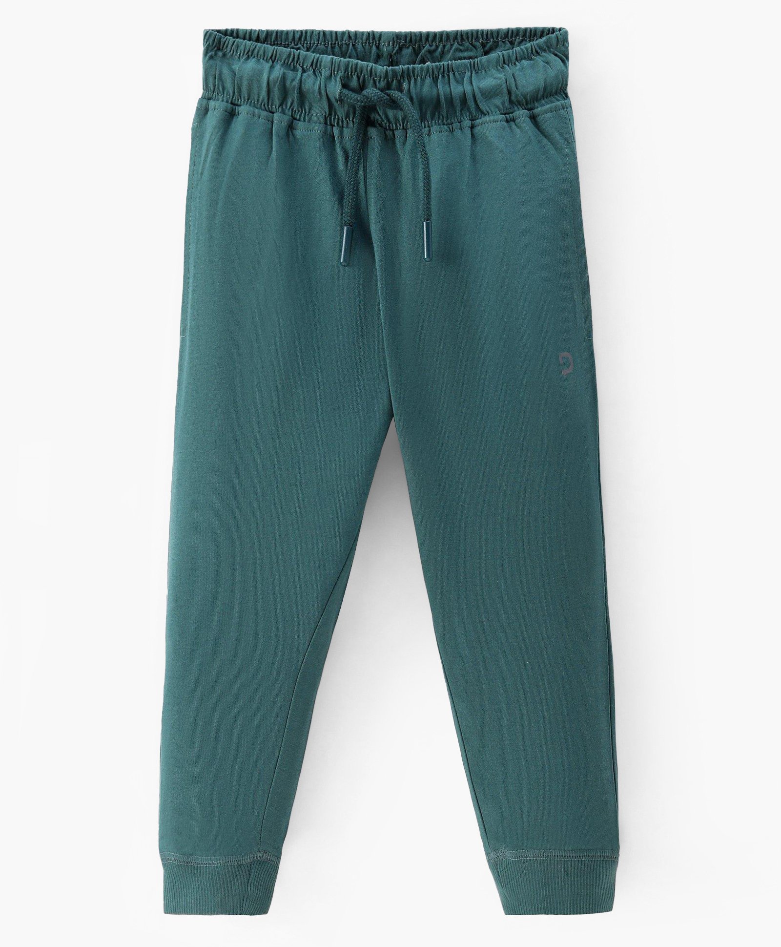 Doreme Single Jersey Full Length Solid Joggers - Pine Green-image-0