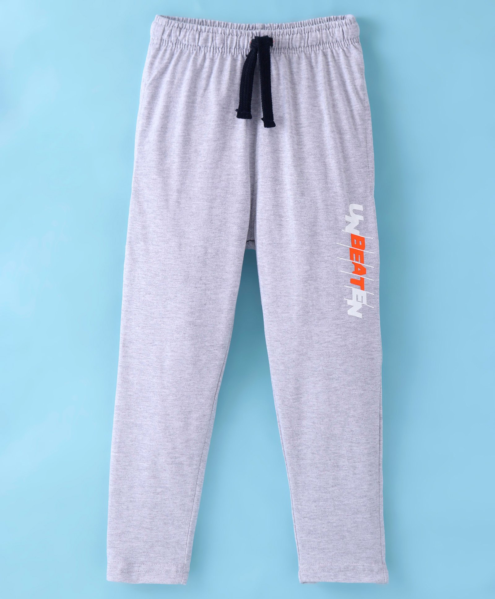 Doreme Single Jersey Full Length Track Pant Text Print - Heather Grey-picture-18
