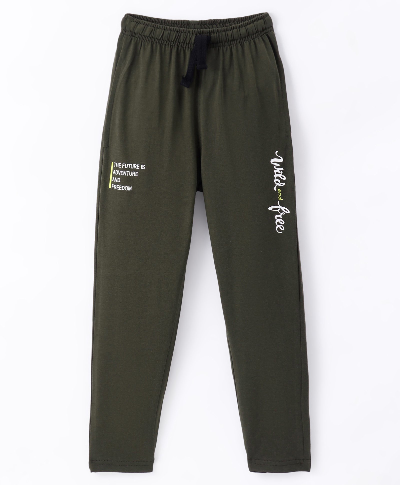 Doreme Single Jersey Knit Full Length Track Pant Placement Print - Army Green-picture-16