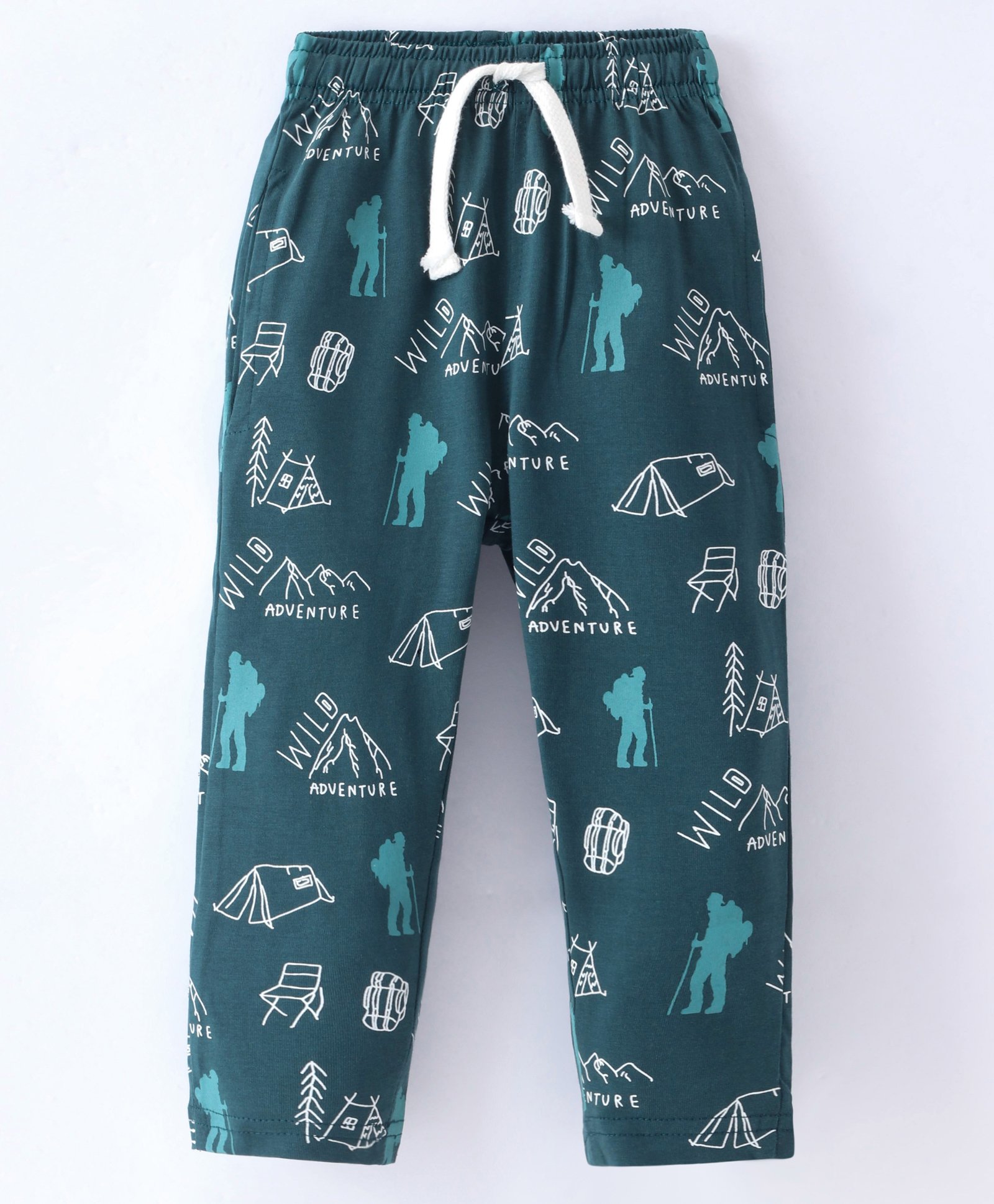 Doreme Single Jersey Full Length Track Pant with Camping Theme - Green-picture-11