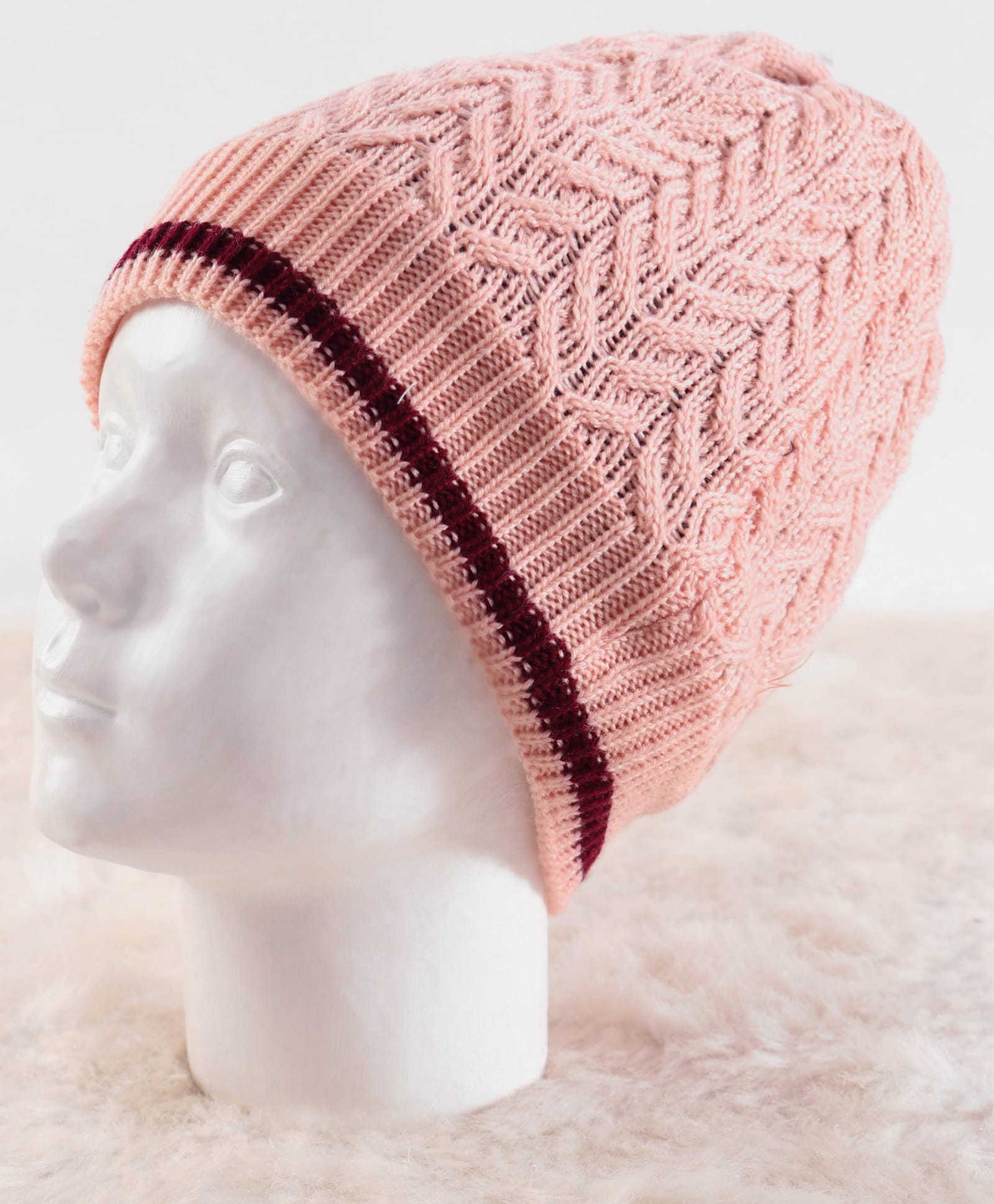 Pine Kids Woollen Knit Soild Winter Caps -Pink-picture-36