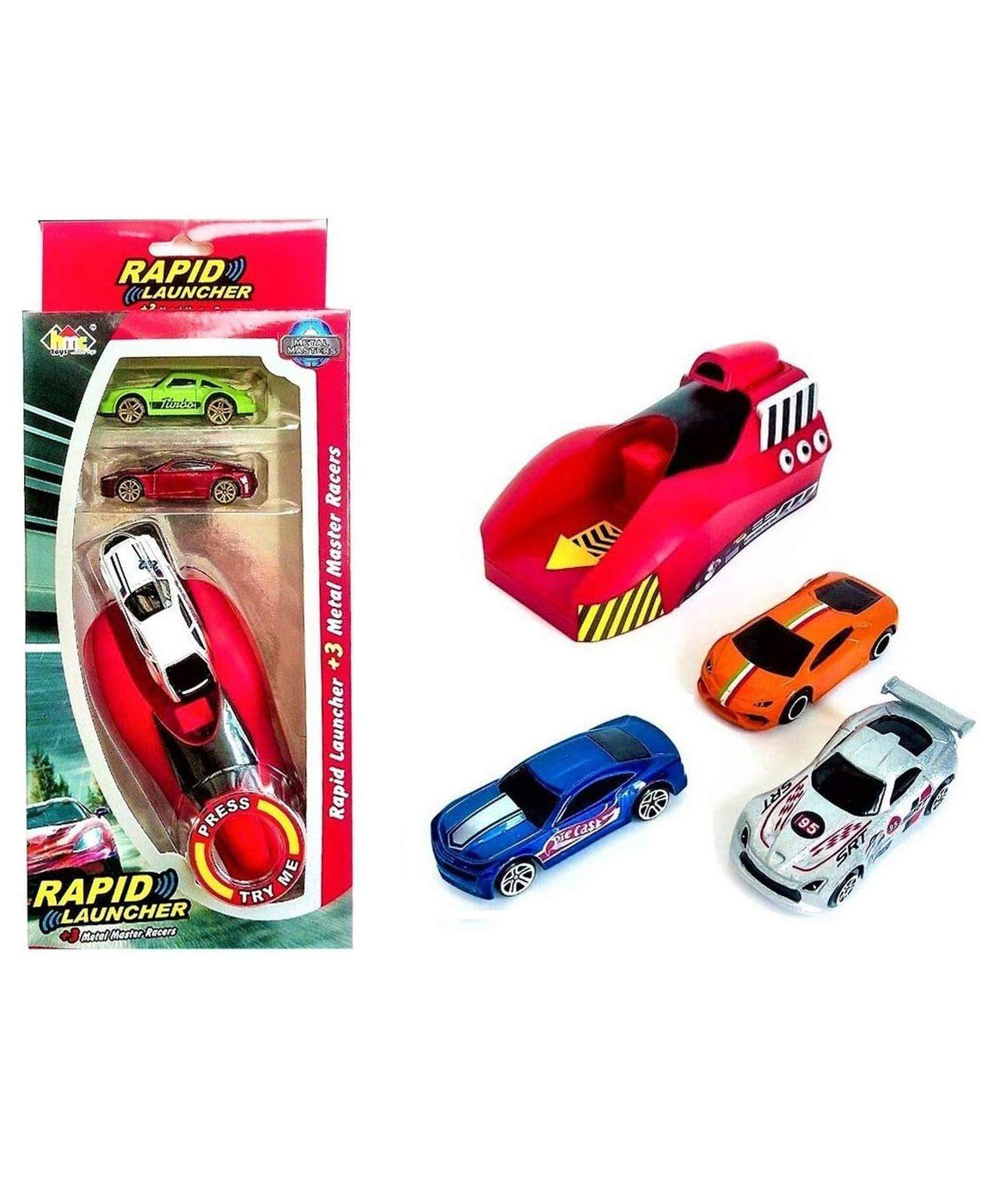 Sanjary Rapid Launcher Cars Play Set Toys with 3 Die Cast Metal Cars for Kids -Color & Design May Vary-picture-5