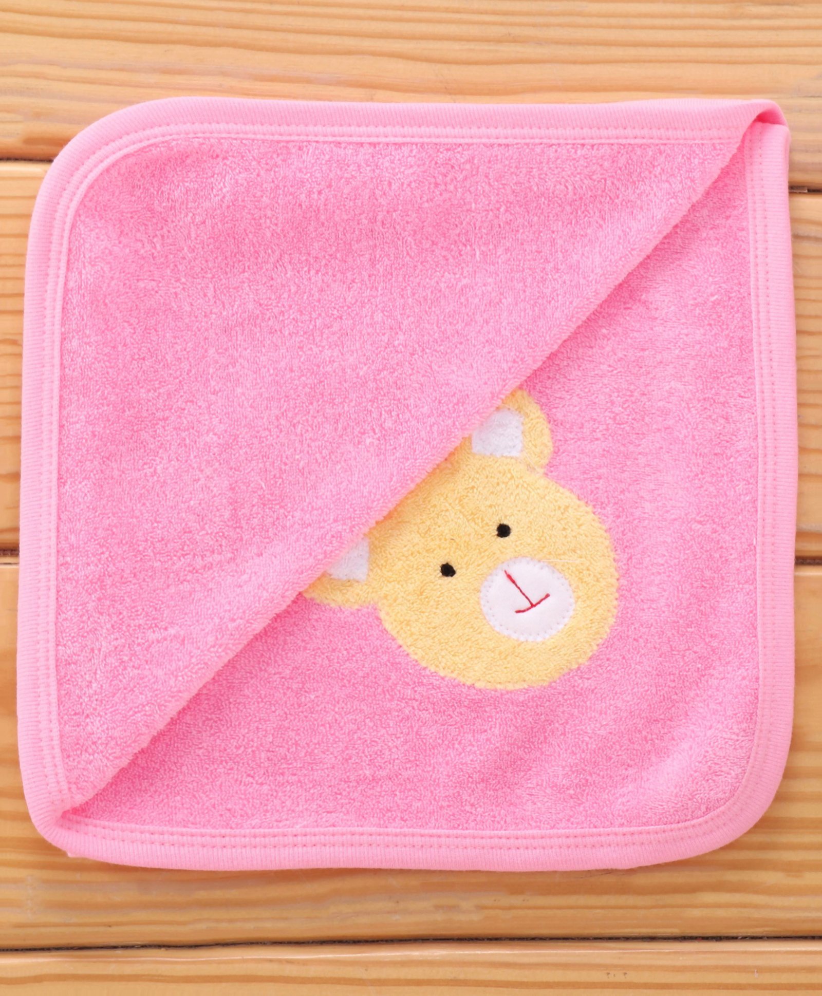 Child World  Terry Knit Hand and Face Towel with Bear Embroidery L 43 x B 43 cm - Pink-image-32
