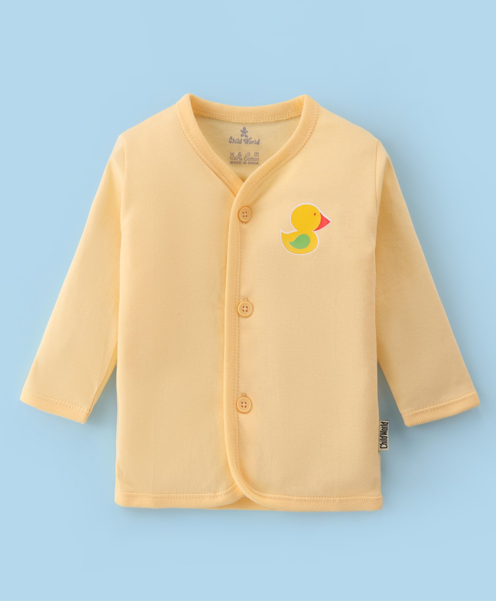 Child World Interlock Cotton Knit Full Sleeves Front Open Vest With Dog Print - Yellow-picture-46
