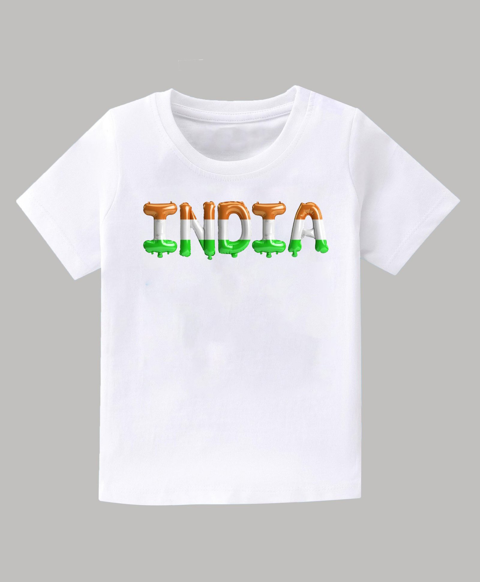 KAVEE Pure Cotton Independence Day Theme Half Sleeves  India Text Printed Tee - White-picture-18