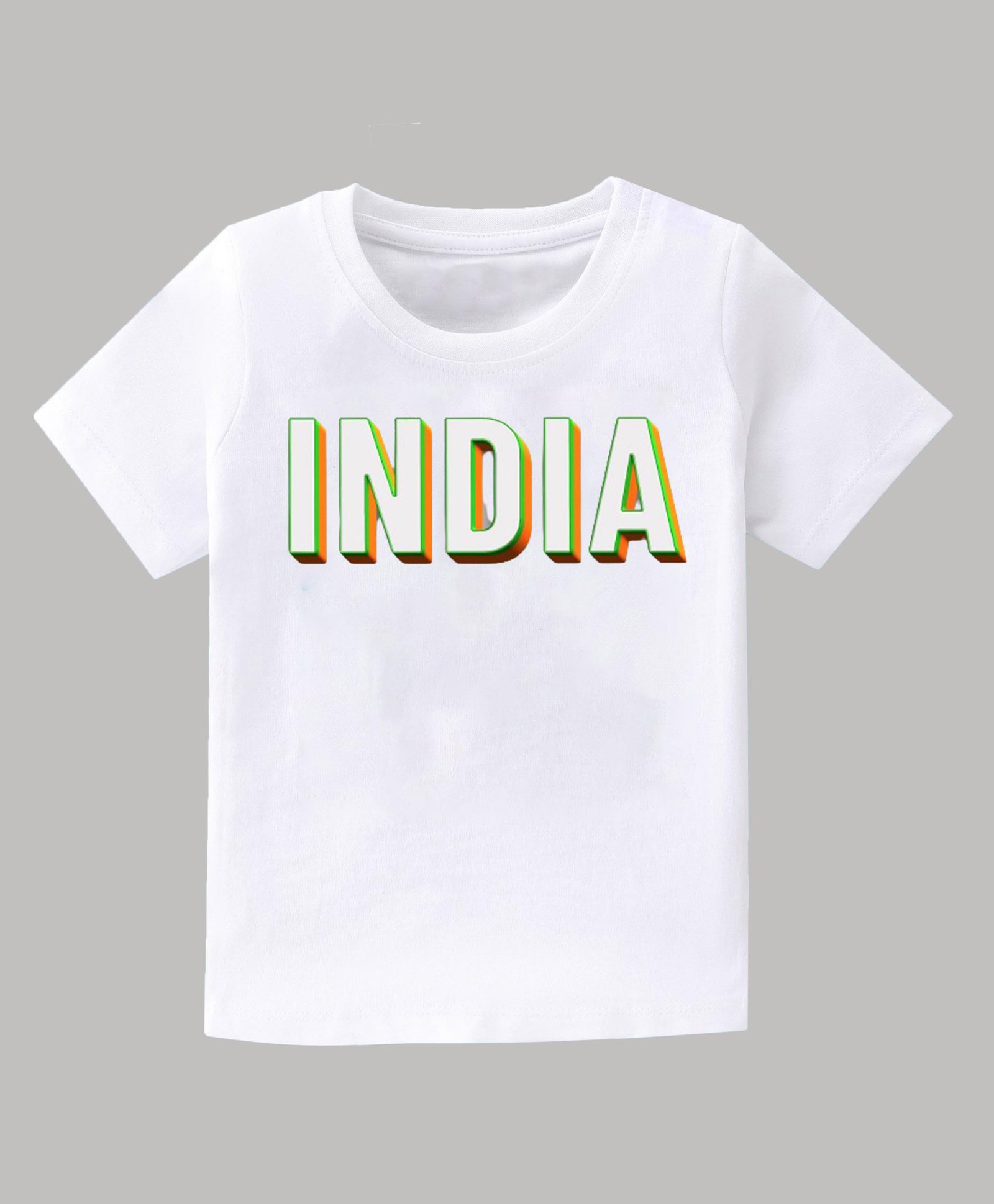 KAVEE Pure Cotton Independence Day Theme Half Sleeves India Text Printed Tee - White-image-2