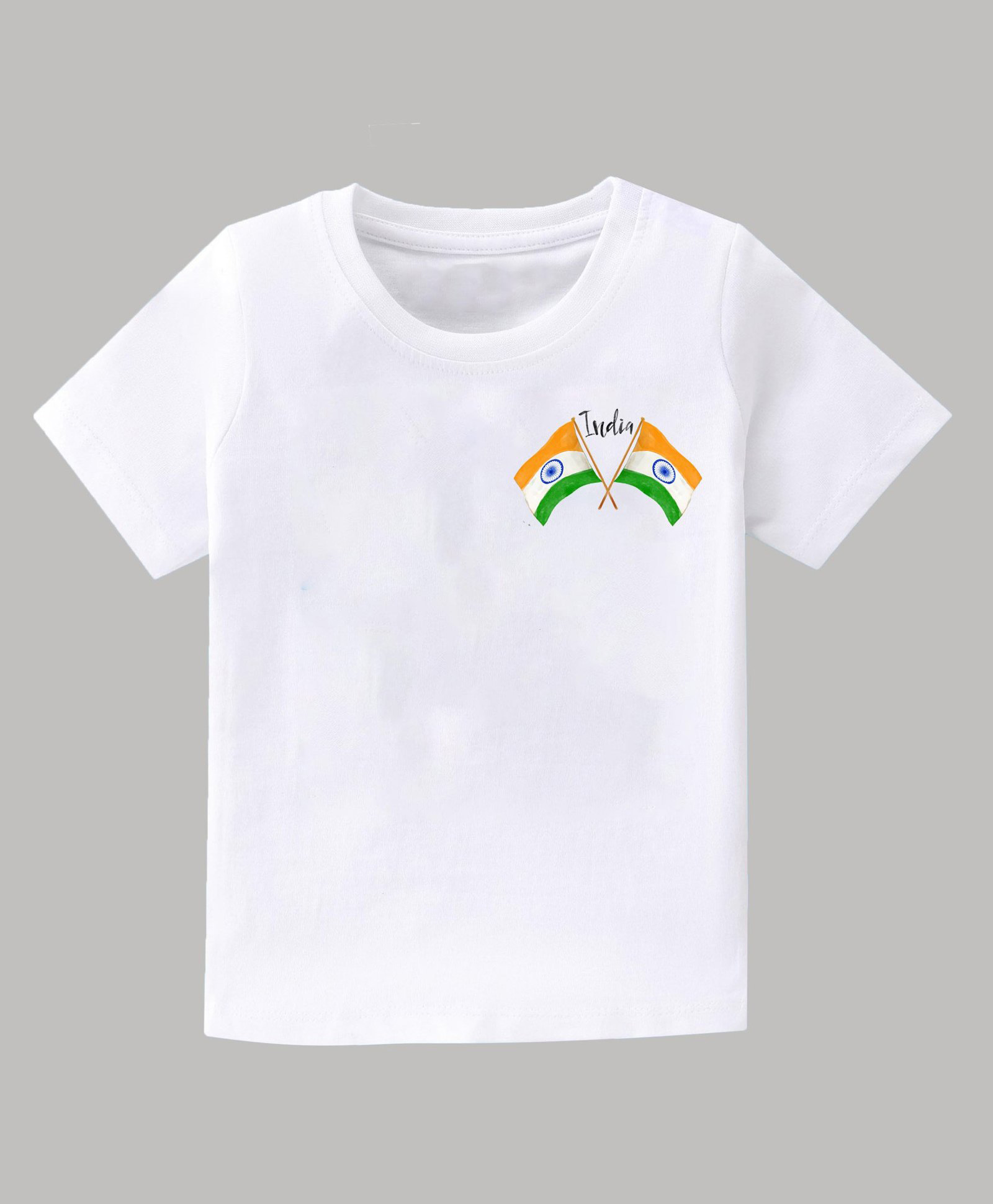 KAVEE Pure Cotton Independence Day Theme Half Sleeves India Text Printed Tee - White-picture-10