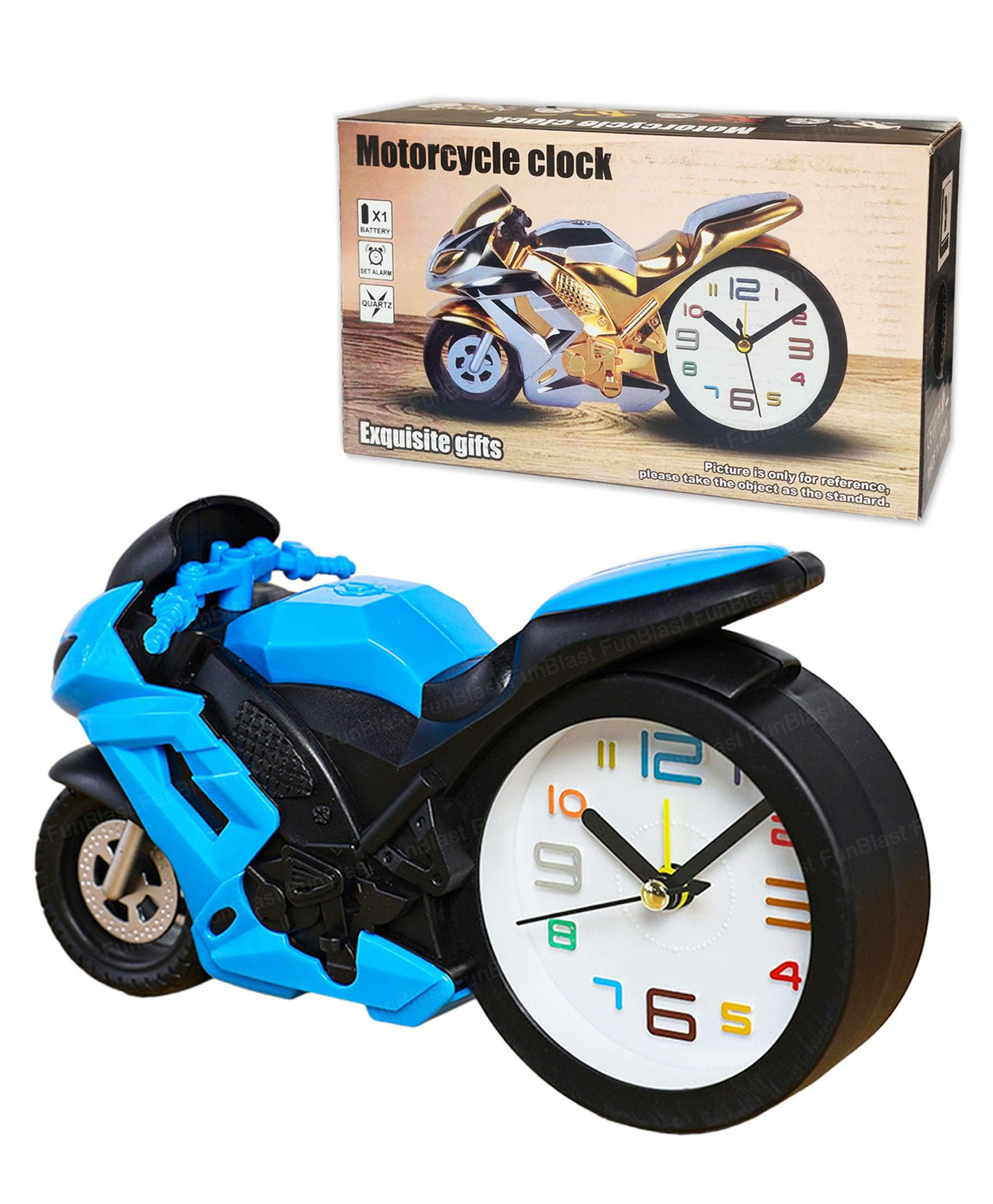 Bunie Motorcycle Design Alarm Clock  Blue-image-12