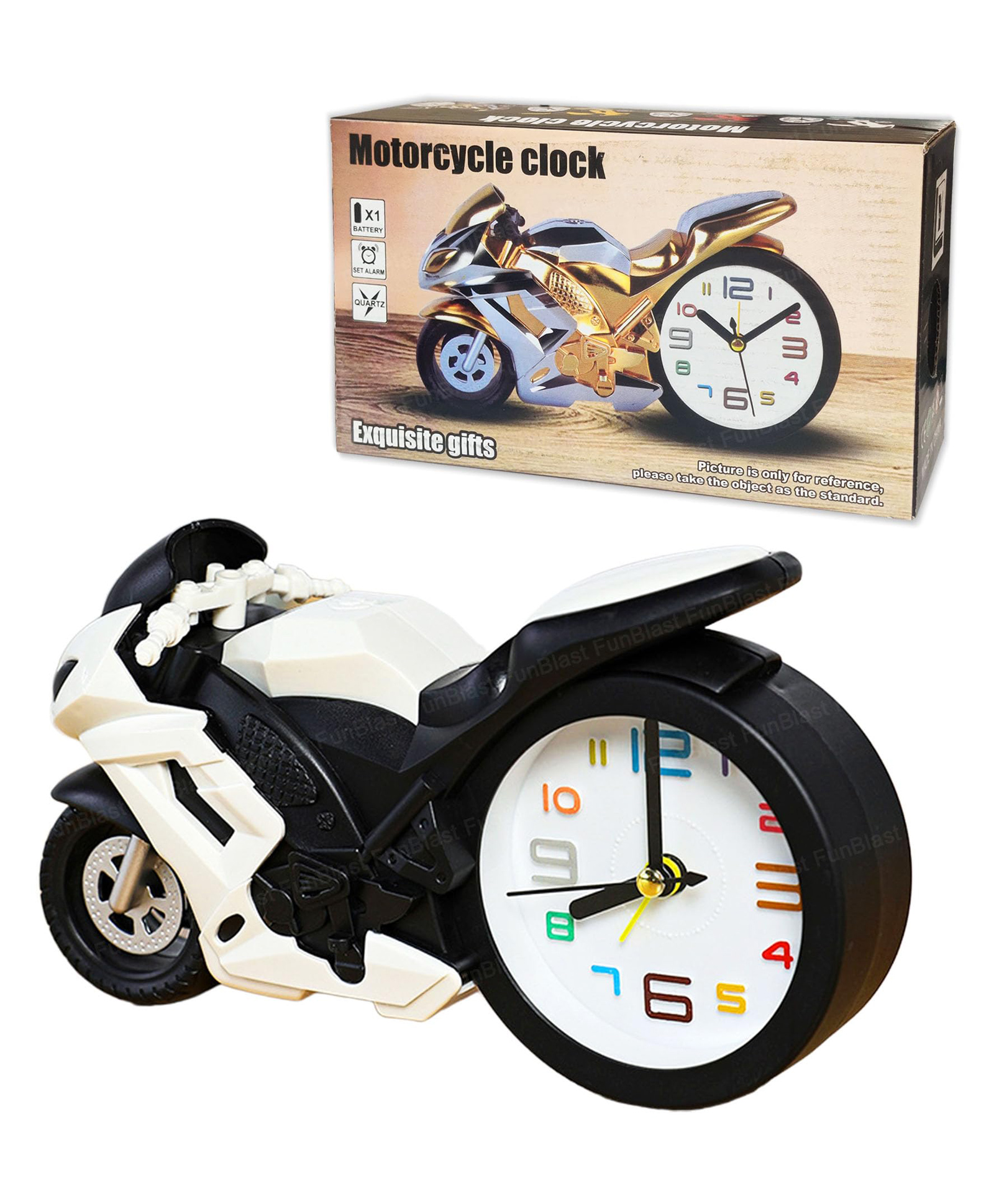 Bunie Motorcycle Design Alarm Clock  White-image-13