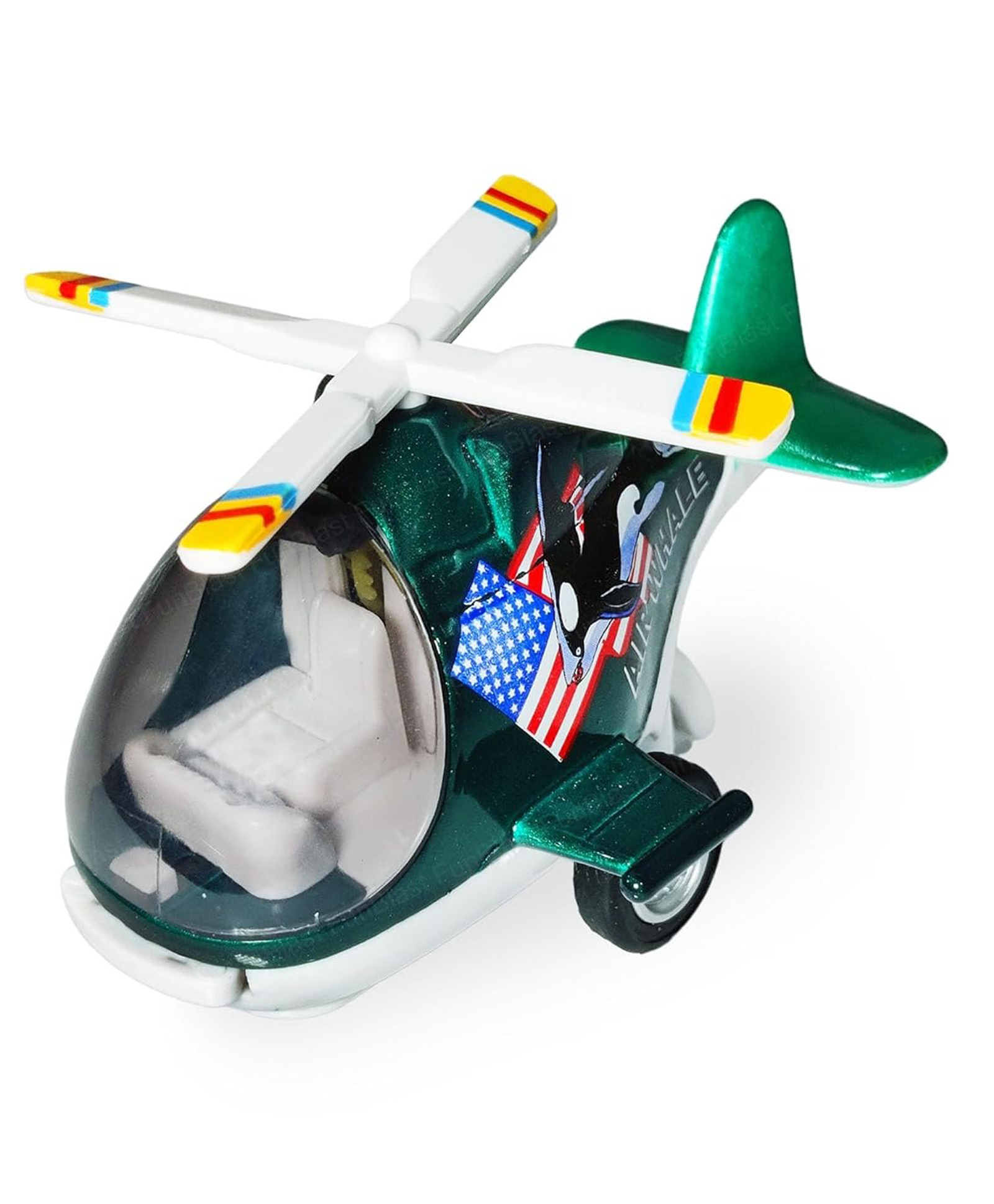Bunie Diecast Mini Helicopter Toy  Green-image-7