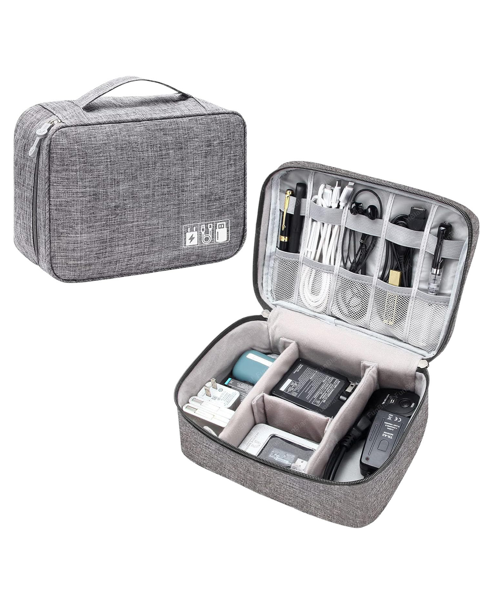 Bunie Multipurpose Travel Organizer Bag for Electronic Accessories  Grey-image-11