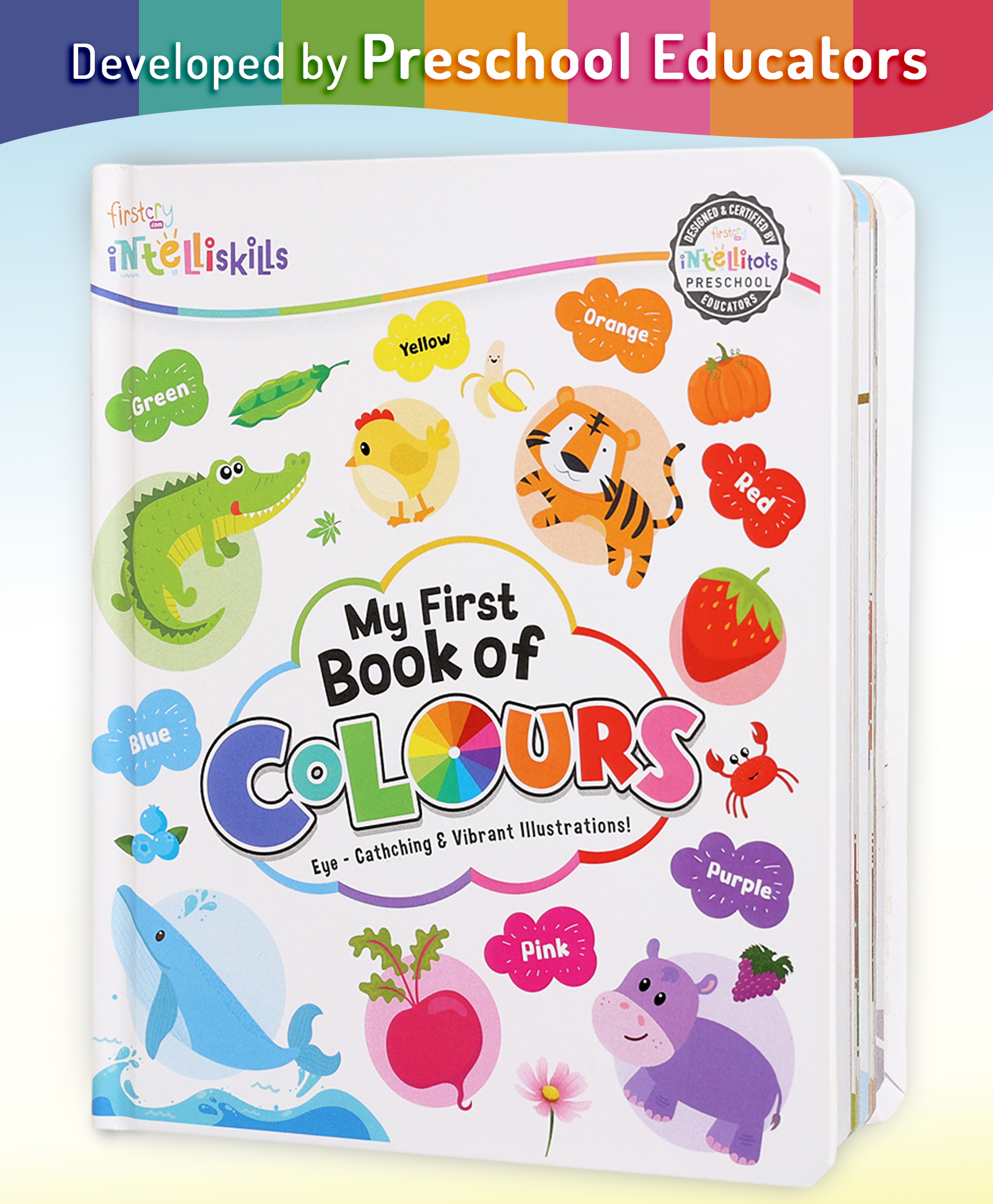 Intelliskills My First Book of Colours | Activity Board Books for Kids | Early Educational Toy for Boys & Girls | Introduction to Colour Wheel, Objects, Animals, Fruits, Vegetables, Words | Ideal for Gifting-image-41