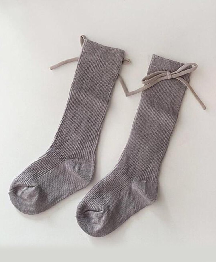 Kidofash Bow Detailed Sock - Grey-picture-13