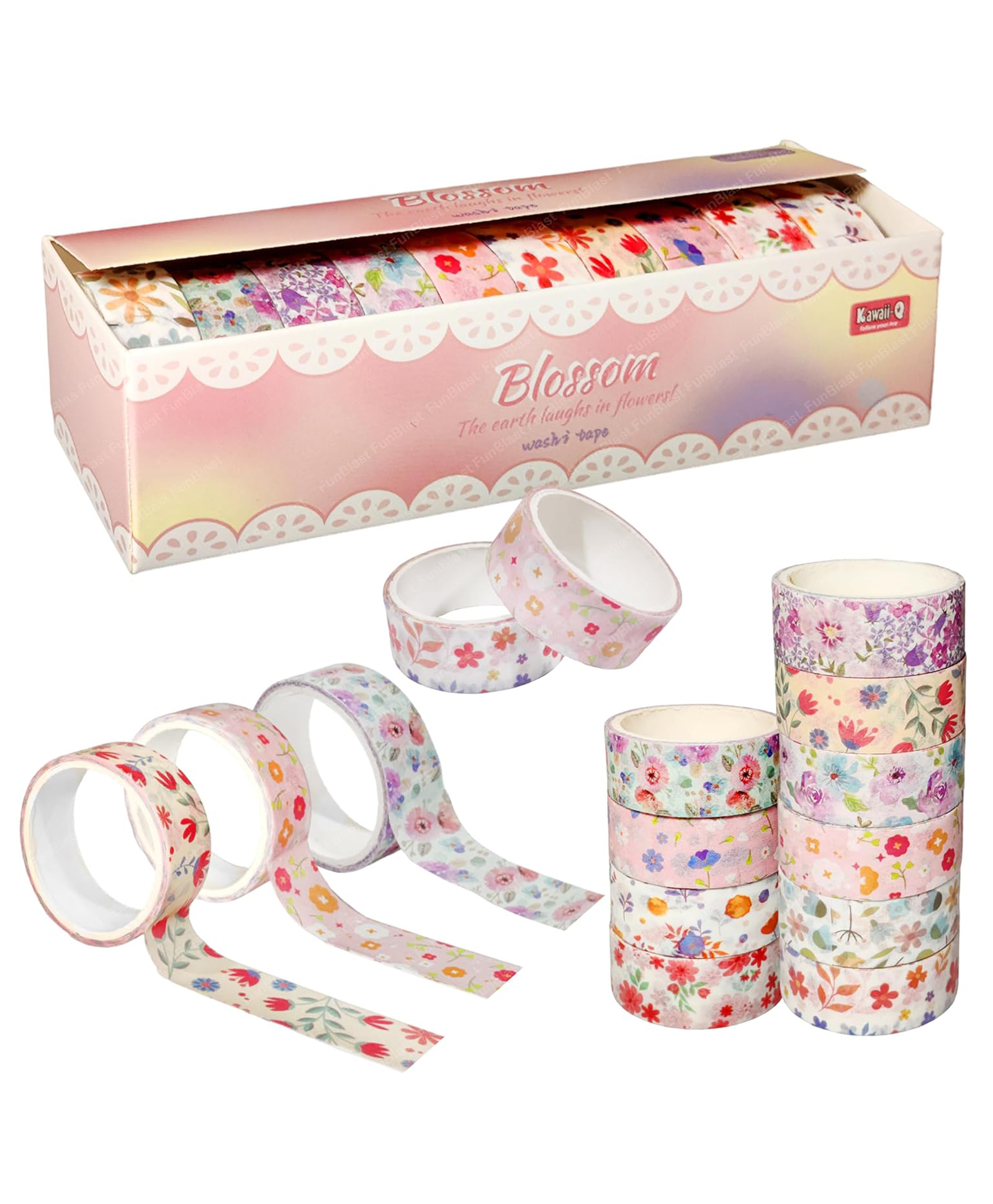 Bunie Kawaii Flower Washi Tape Set  10 Rolls-picture-27
