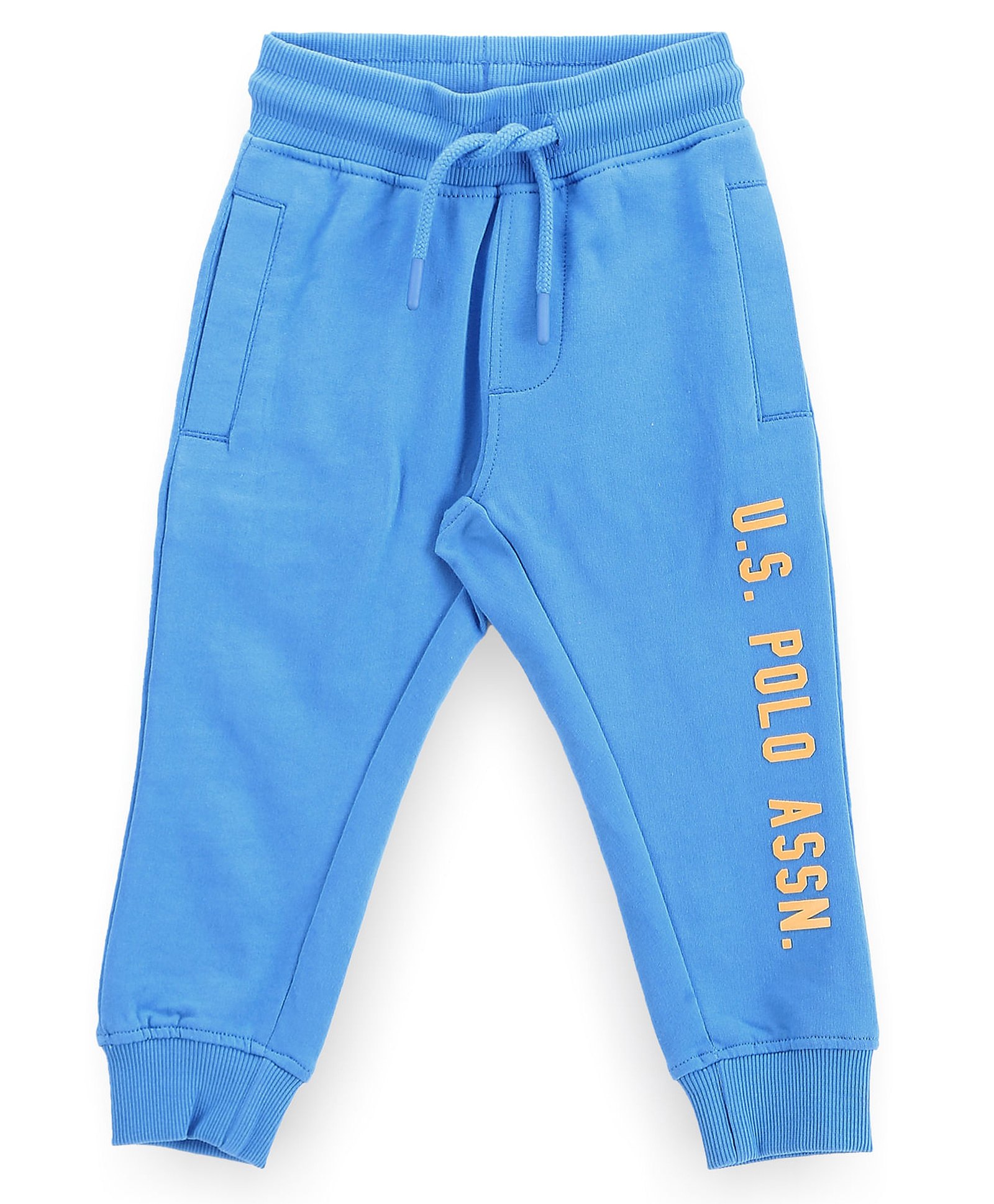 US Polo Assn Cotton Knit Full Length Lounge Pant with Logo Print - Light Blue-image-42