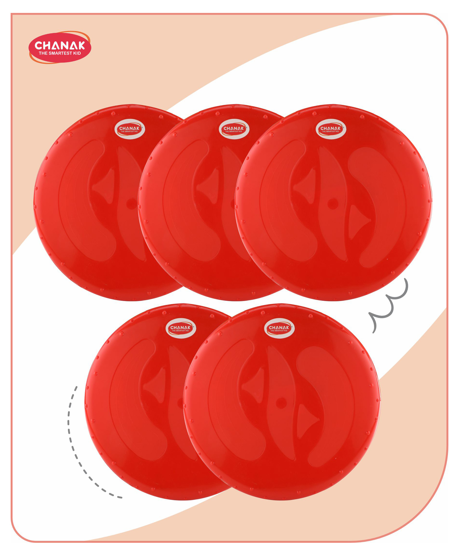 Aditi Toys Flying Disc Frisbee Picnic, Beach, Garden Disc Throwing Sports Outdoor Game for Kids & Adults, Red Pack of 5-picture-16