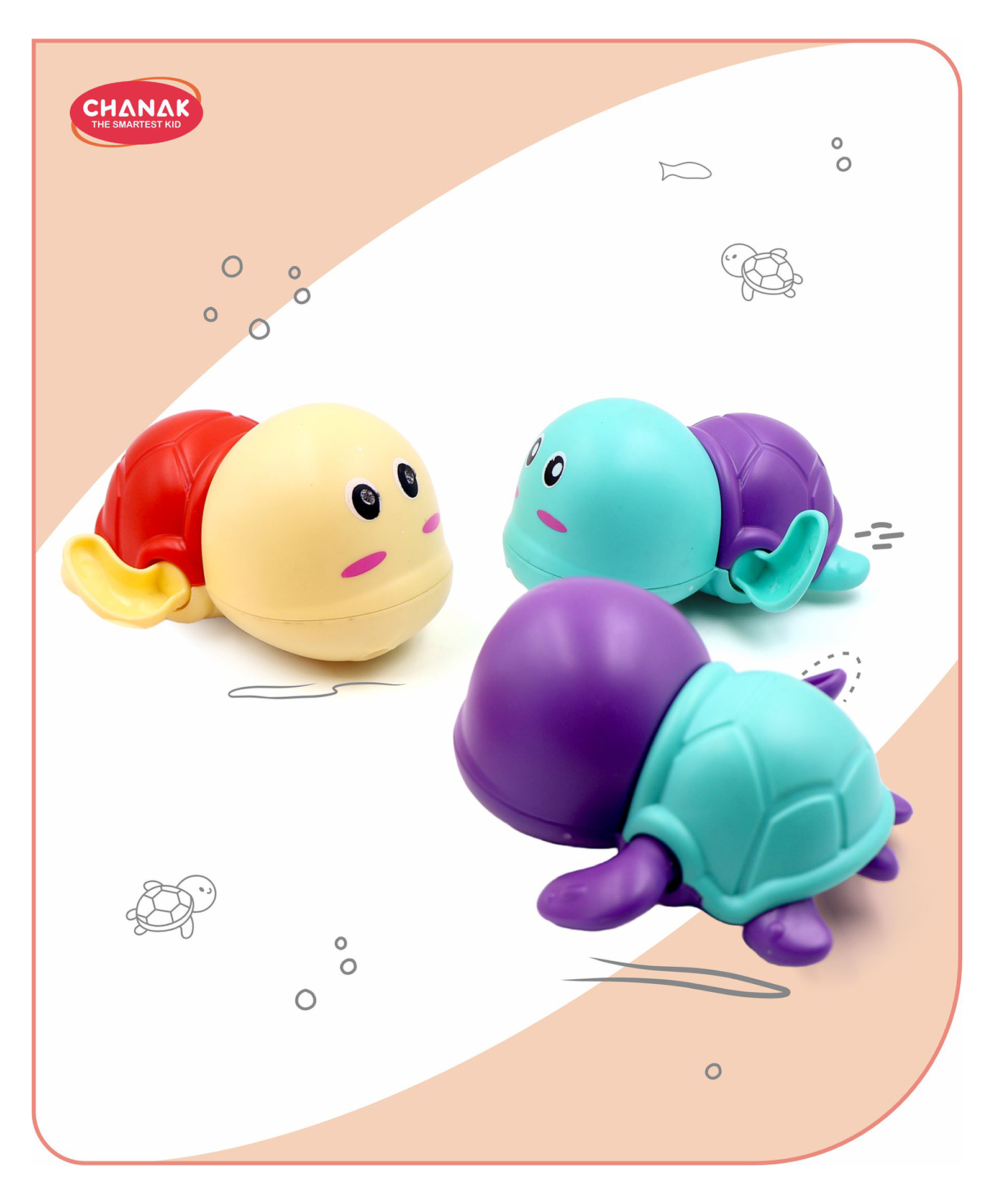 Aditi Toys Swimming Turtle Bath Toy Wind Up Water Floating Turtle For New Born Baby Bathtub Water Toys, Pack of 3 Multicolor (Colors As Per Availability)-image-12