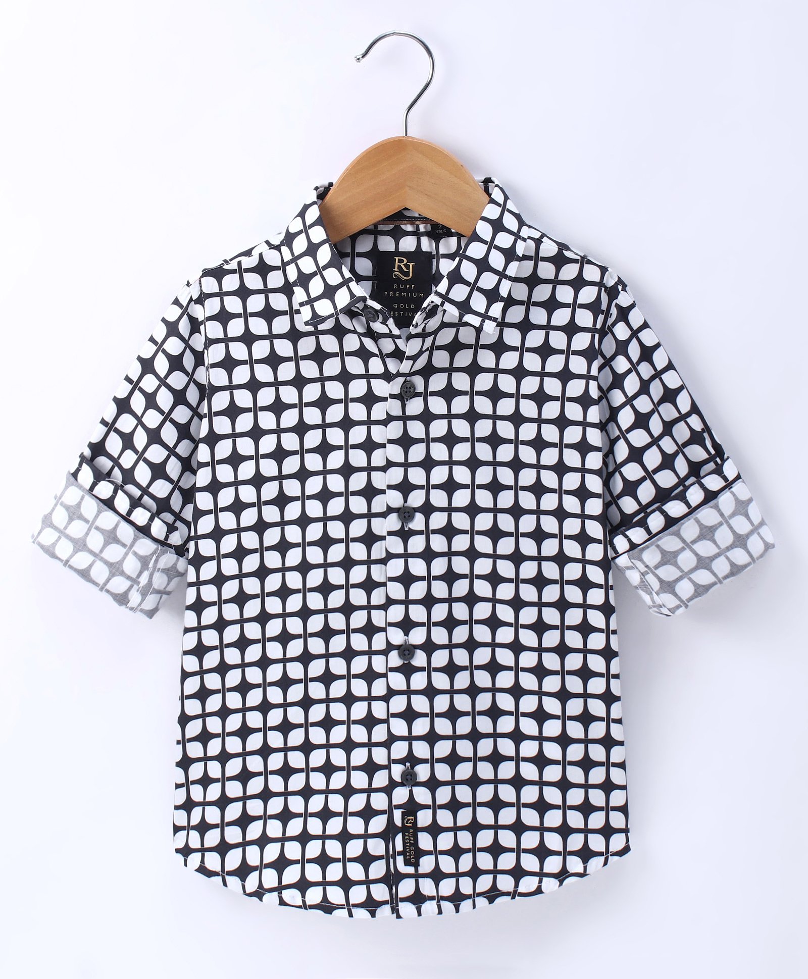 Ruff Satin Woven Full Sleeves Printed Shirt - White-picture-35