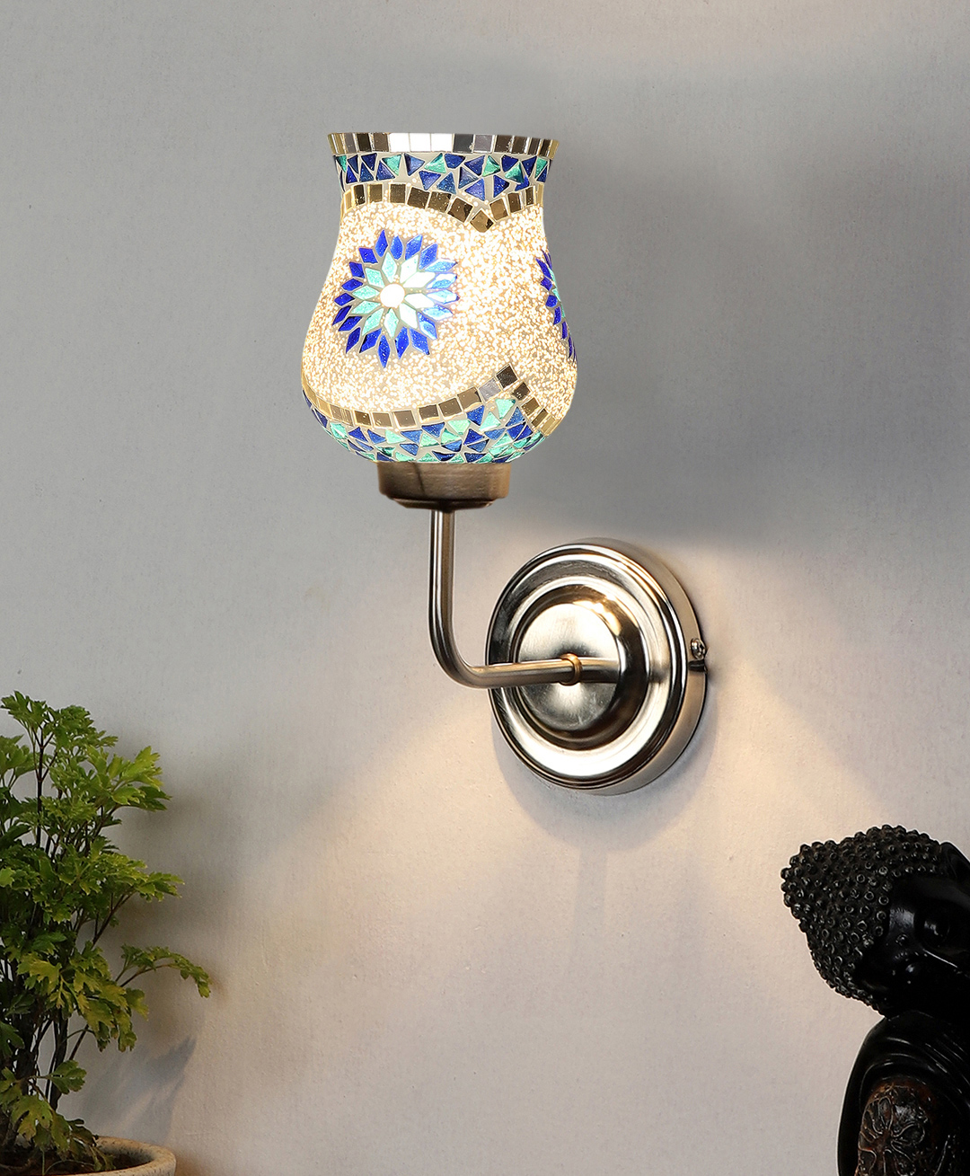 Devansh Multicolor Glass wall mounted Lamp-image-14