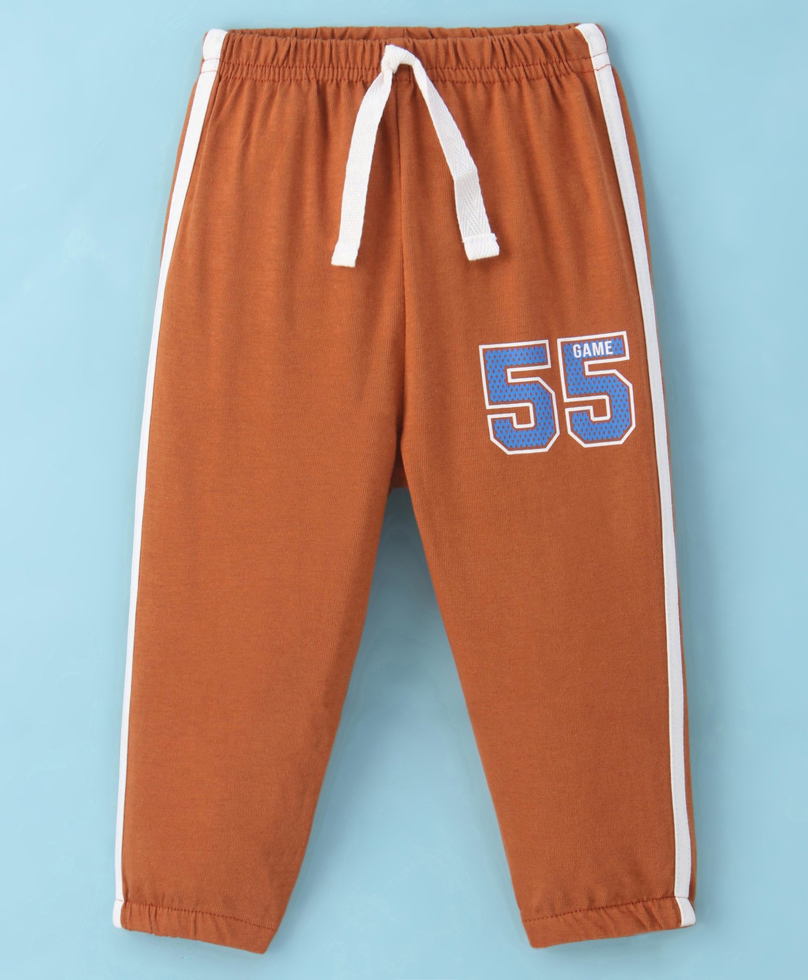Zero Sinker Knit Full Length Lounge Pant Number Print - Rust-image-28