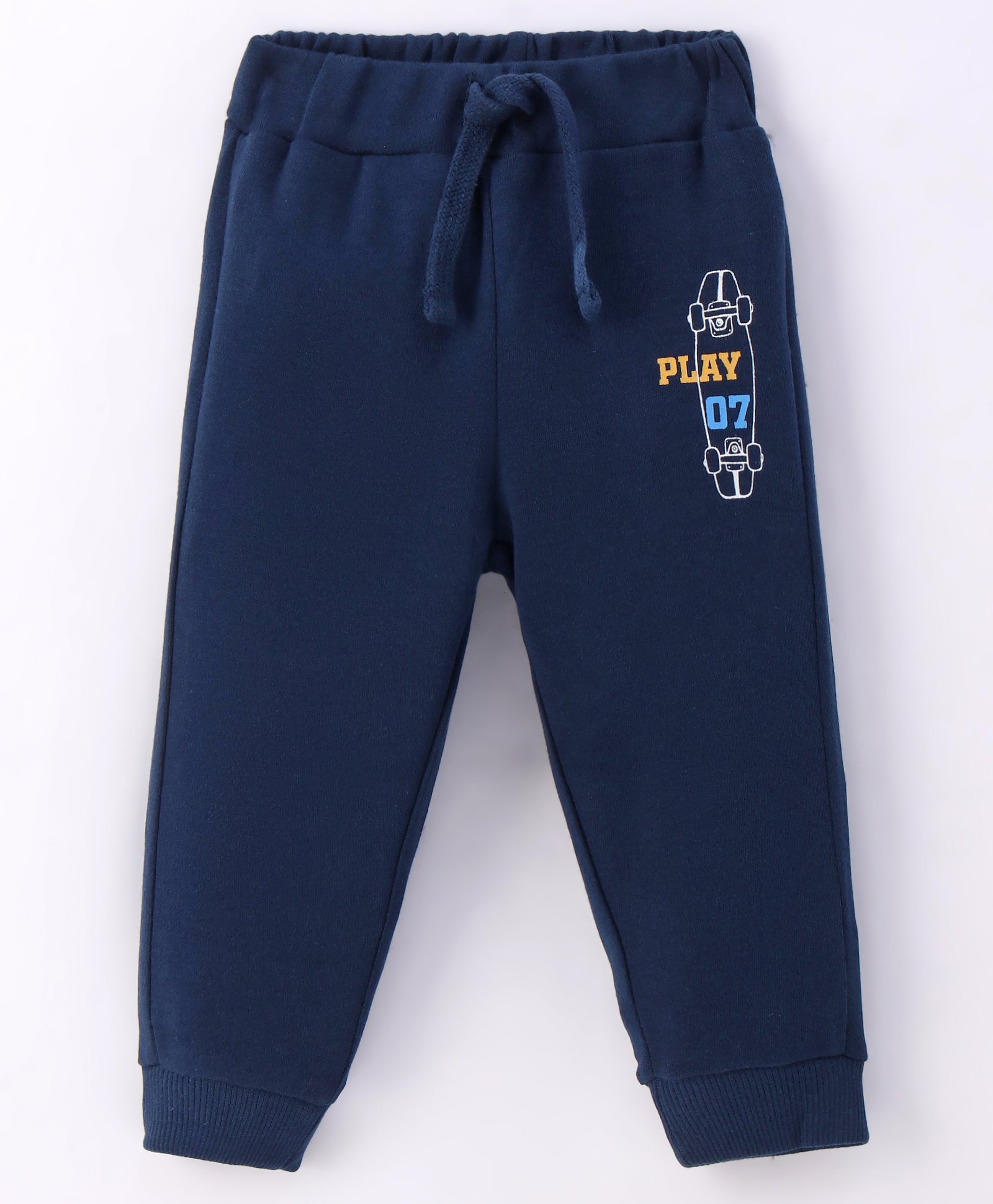 Zero Interlock Knit Full Length Lounge Pant With Skate Print- Navy Blue-picture-35