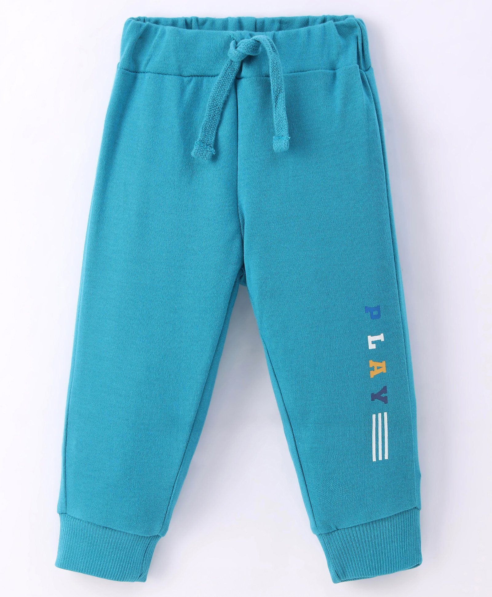 Zero Interlock Knit Full Length Lounge Pant With Skate Print- Teal Blue-picture-33