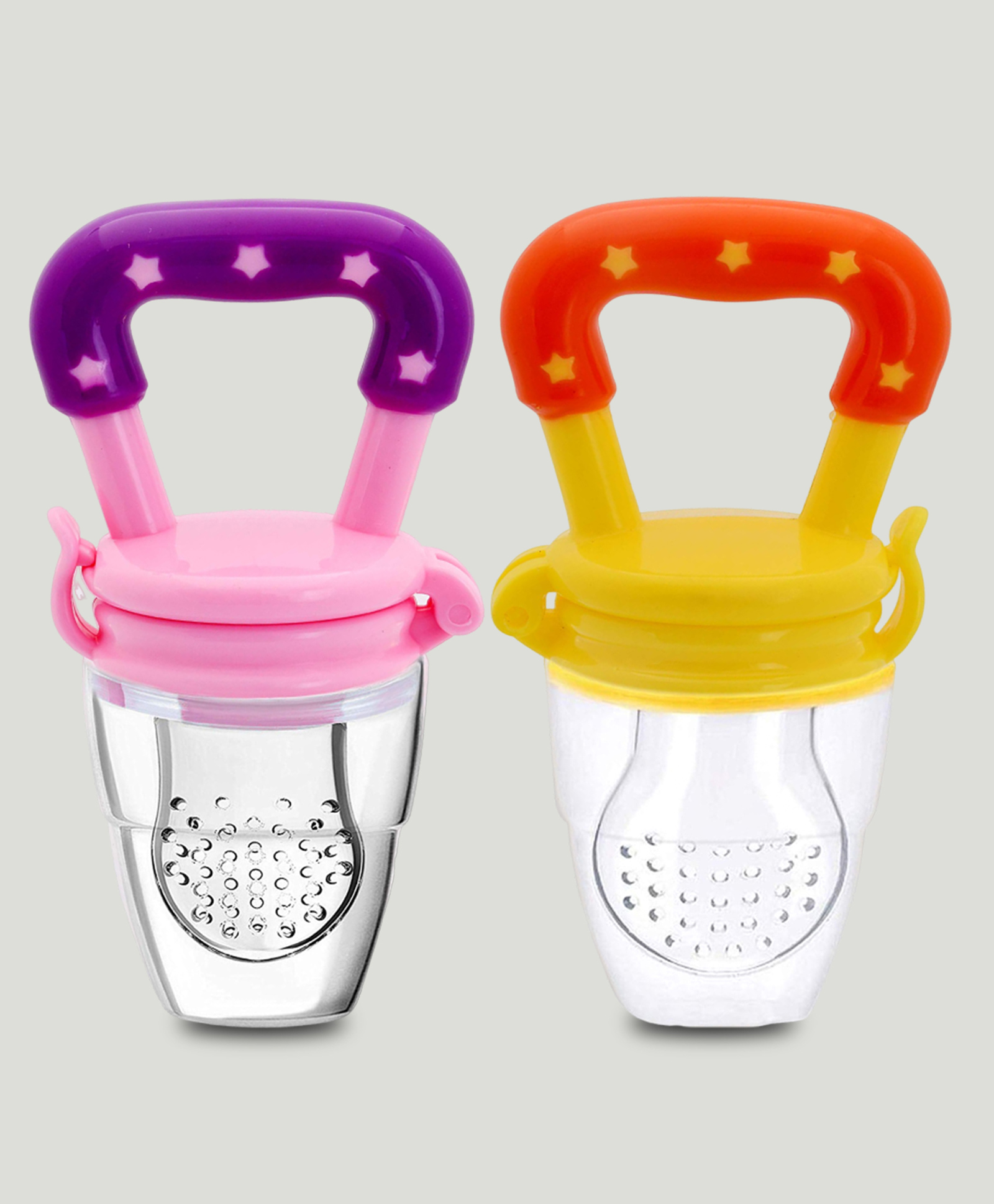 Kidbea Silicone Fruit Feeder Nibbler with Extra Mesh, Soft Pacifier/Feeder, Teether Nipple for Baby 6 to 12 Months, Infant (Yellow and Pink Combo)-picture-14