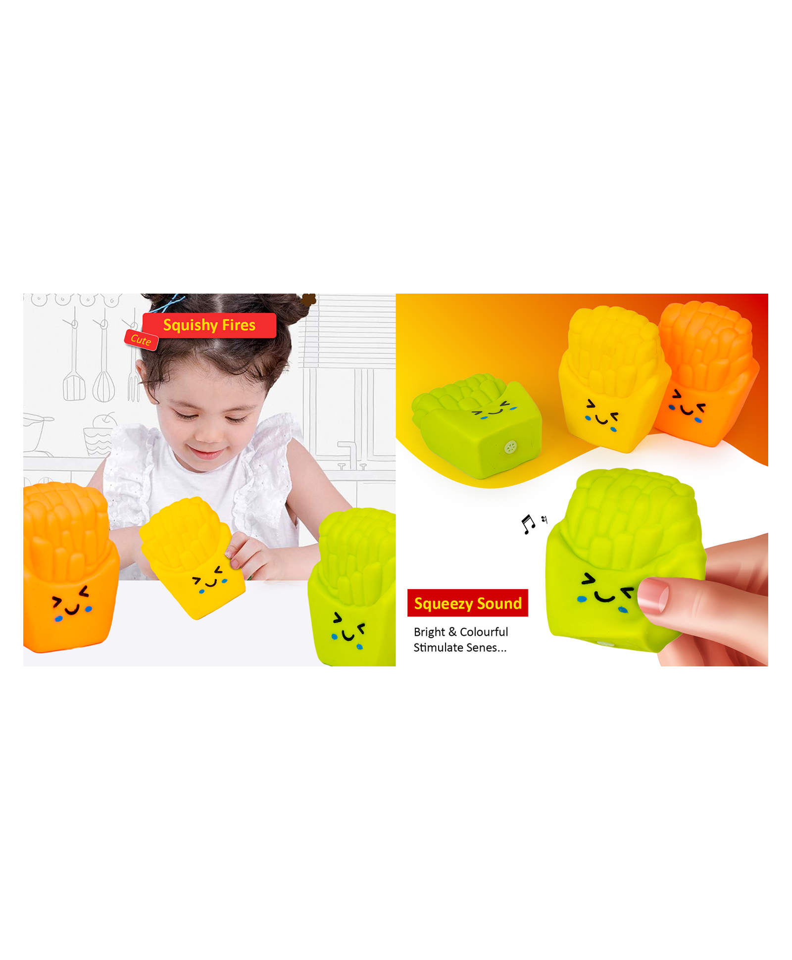 Ratnas Squeezy French Fries Bath Toys Pack of 3 - Multicolor-picture-11