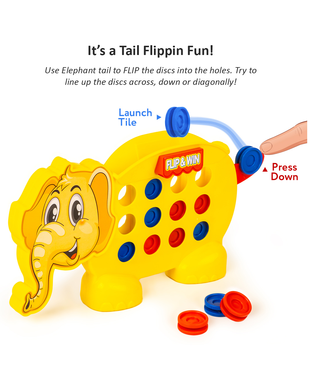 Ratnas  Elephant Flip & Win Board Game - Multicolor