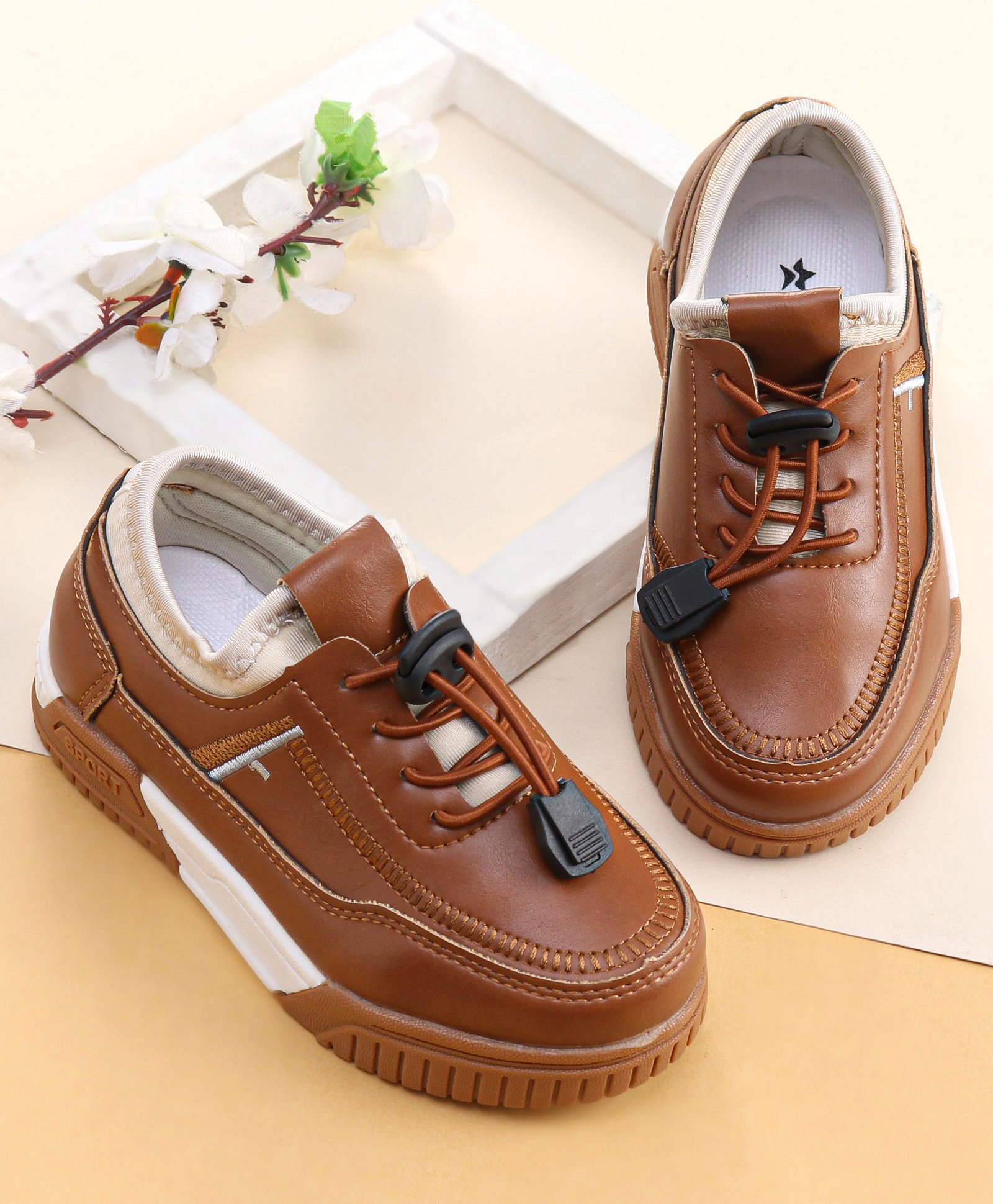 Cute Walk by Babyhug Lace Up Formal Shoes - Brown-image-35
