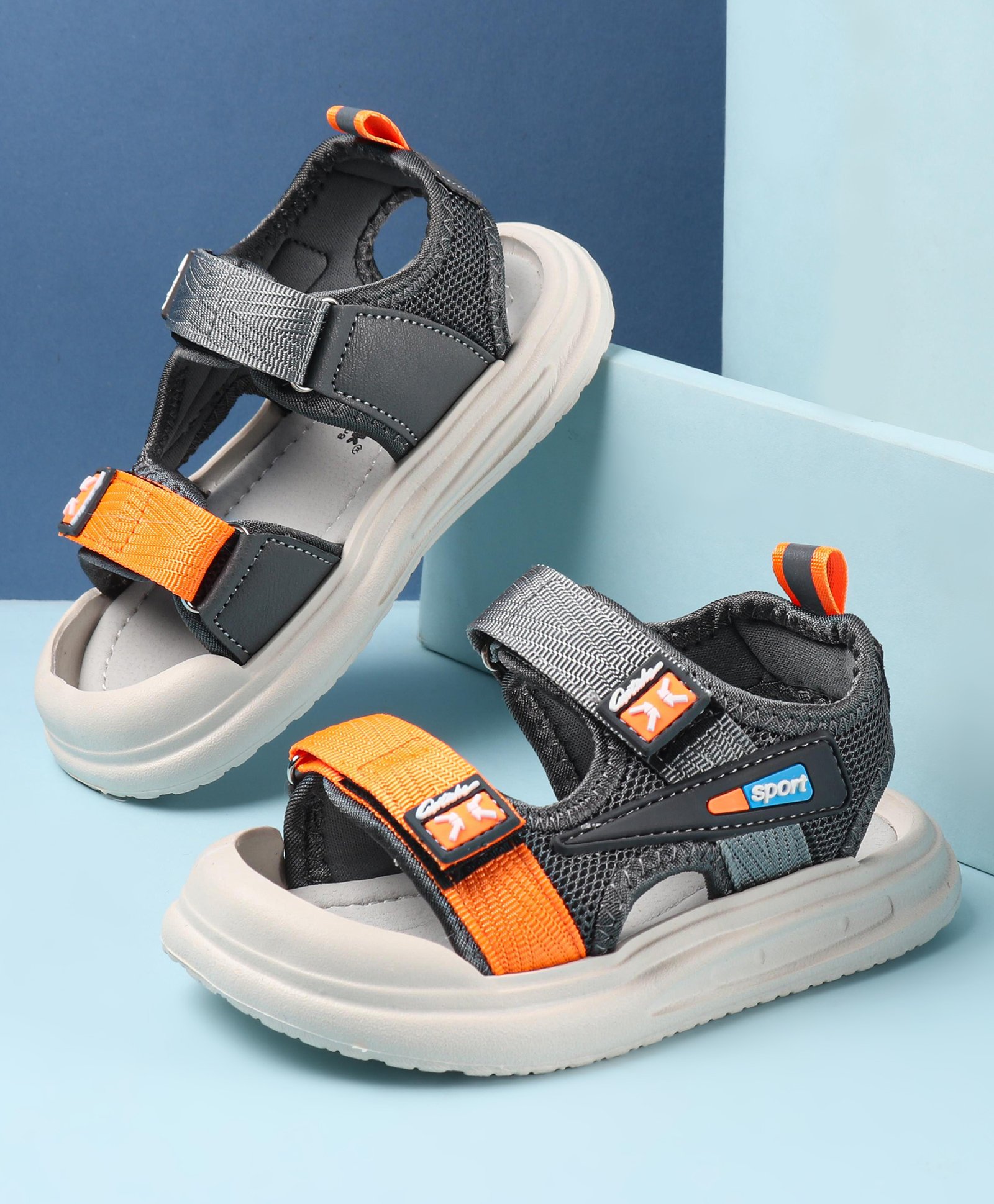 Cute Walk by Babyhug Sandals with Velcro Closure - Grey-image-35