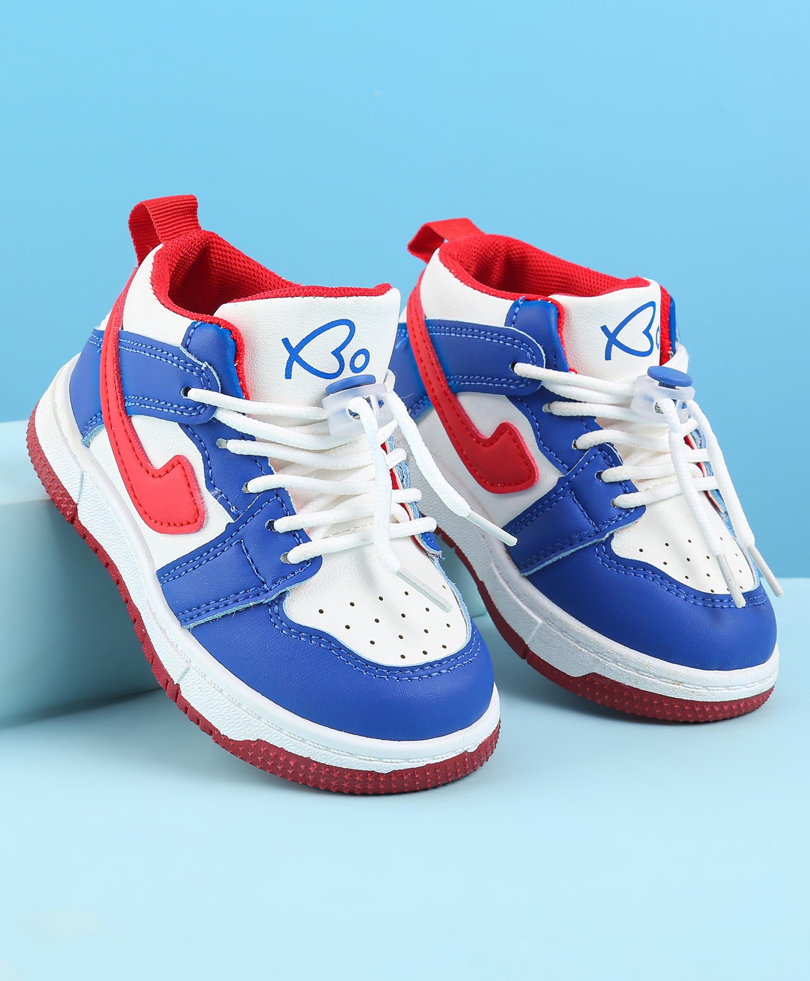 Babyoye Casual Shoes with Lace Up  Closure & Brand Logo Print - Blue-picture-22