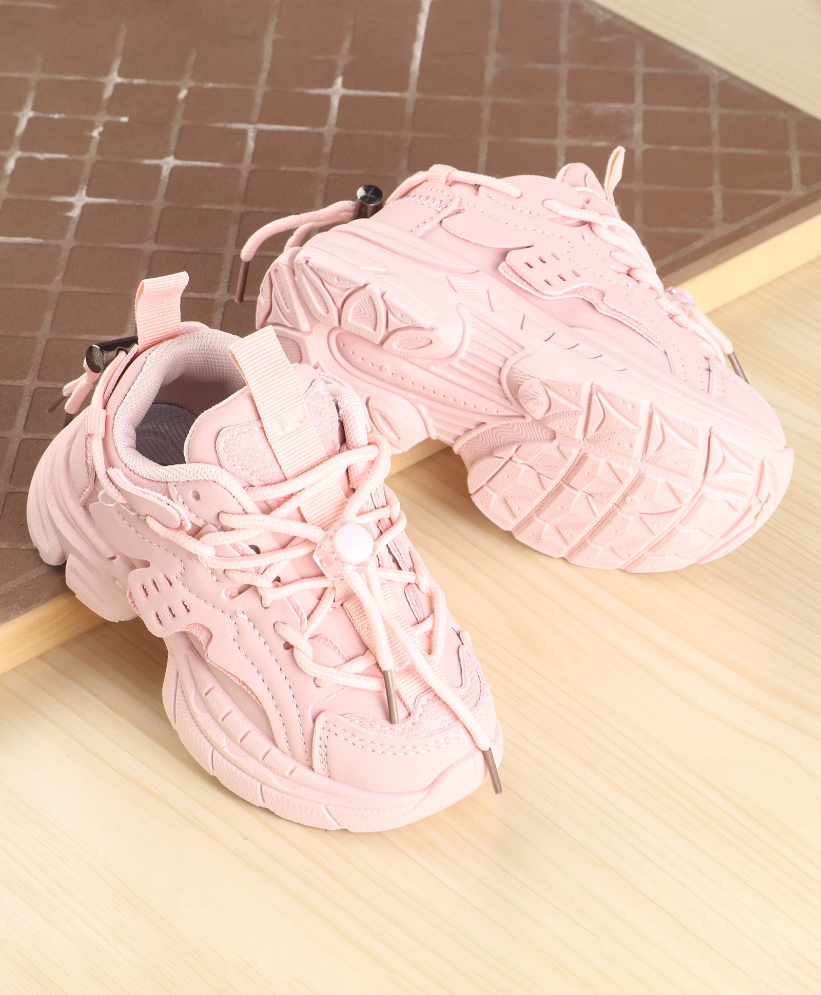 Babyoye Laced Up Sneakers - Pink-image-37