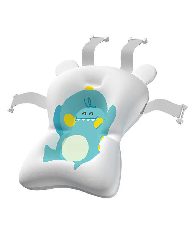 Baby Bath Cushion With Animal Print - Teal Blue