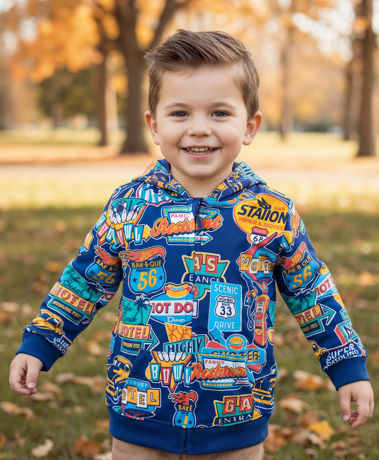 Babyhug Cotton Knit Full Sleeves Hooded Front Open Sweatjacket with Text Print - Blue-image-43