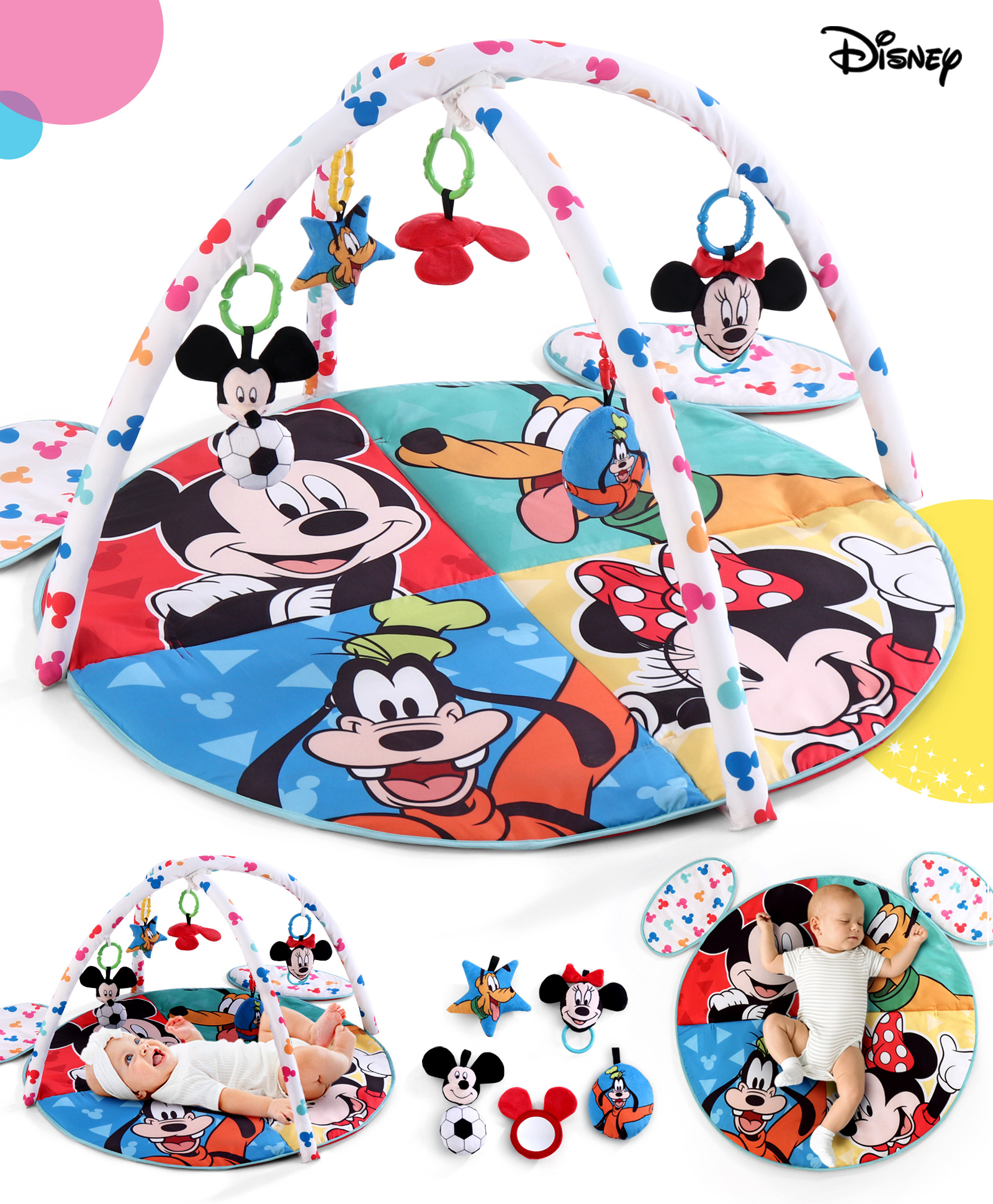 Babyhug Disney Mickey & Friends Printed Play Gym - Multicolor-image-6
