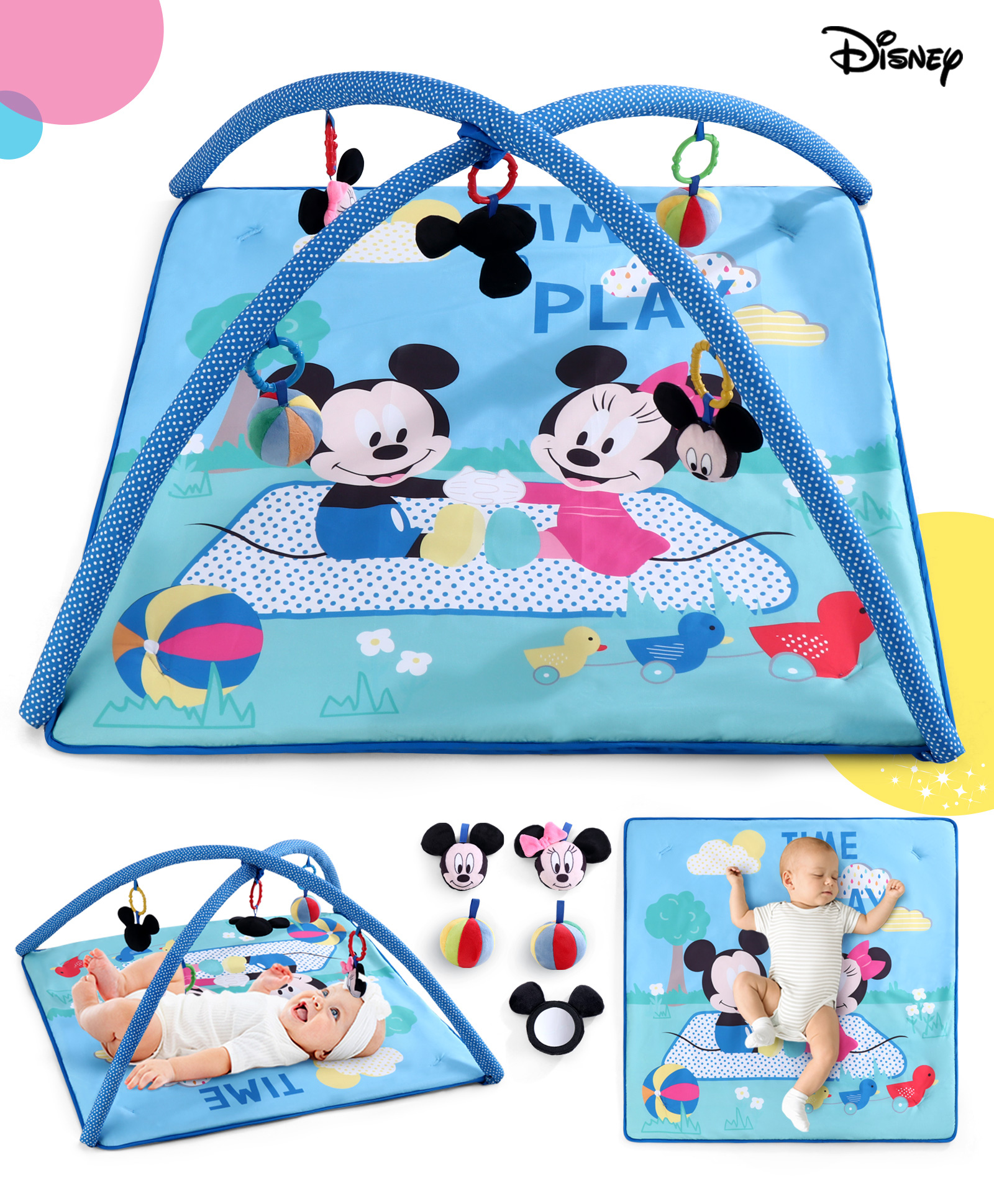 Babyhug Disney Mickey & Minnie Printed Play Gym - Multicolor