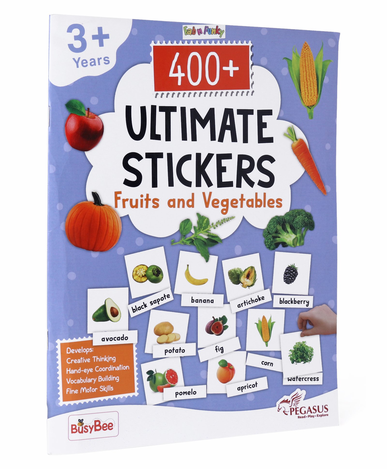 400+ Ultimate Fruits and Vegetables Stickers Book - English