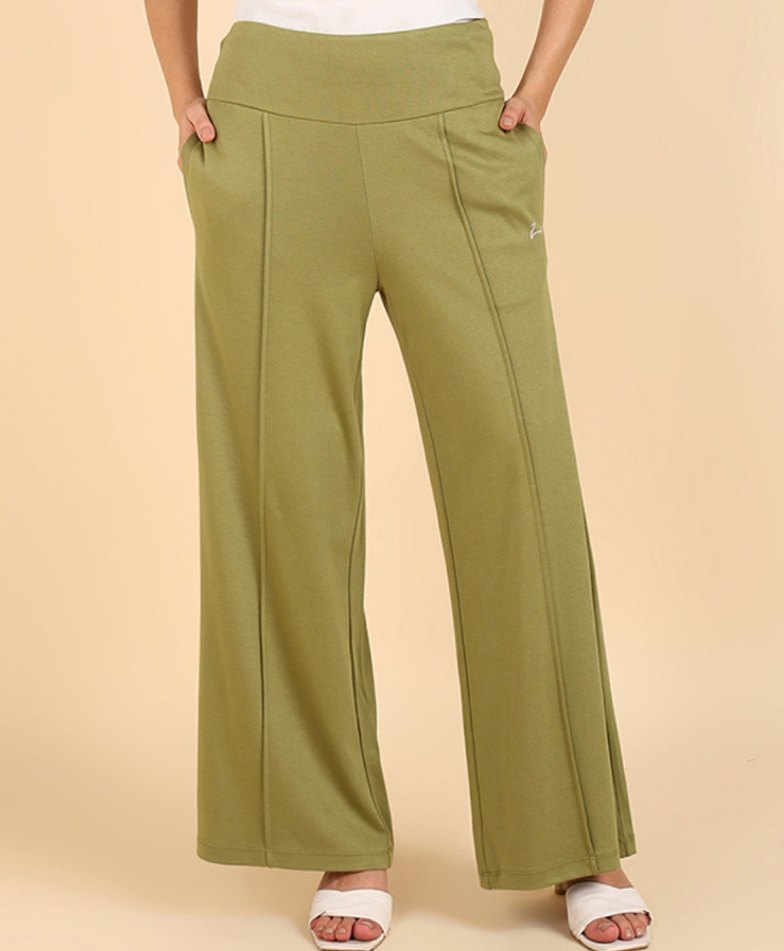 Zelena 100% Modal Solid Palazzo - Olive Green-picture-20