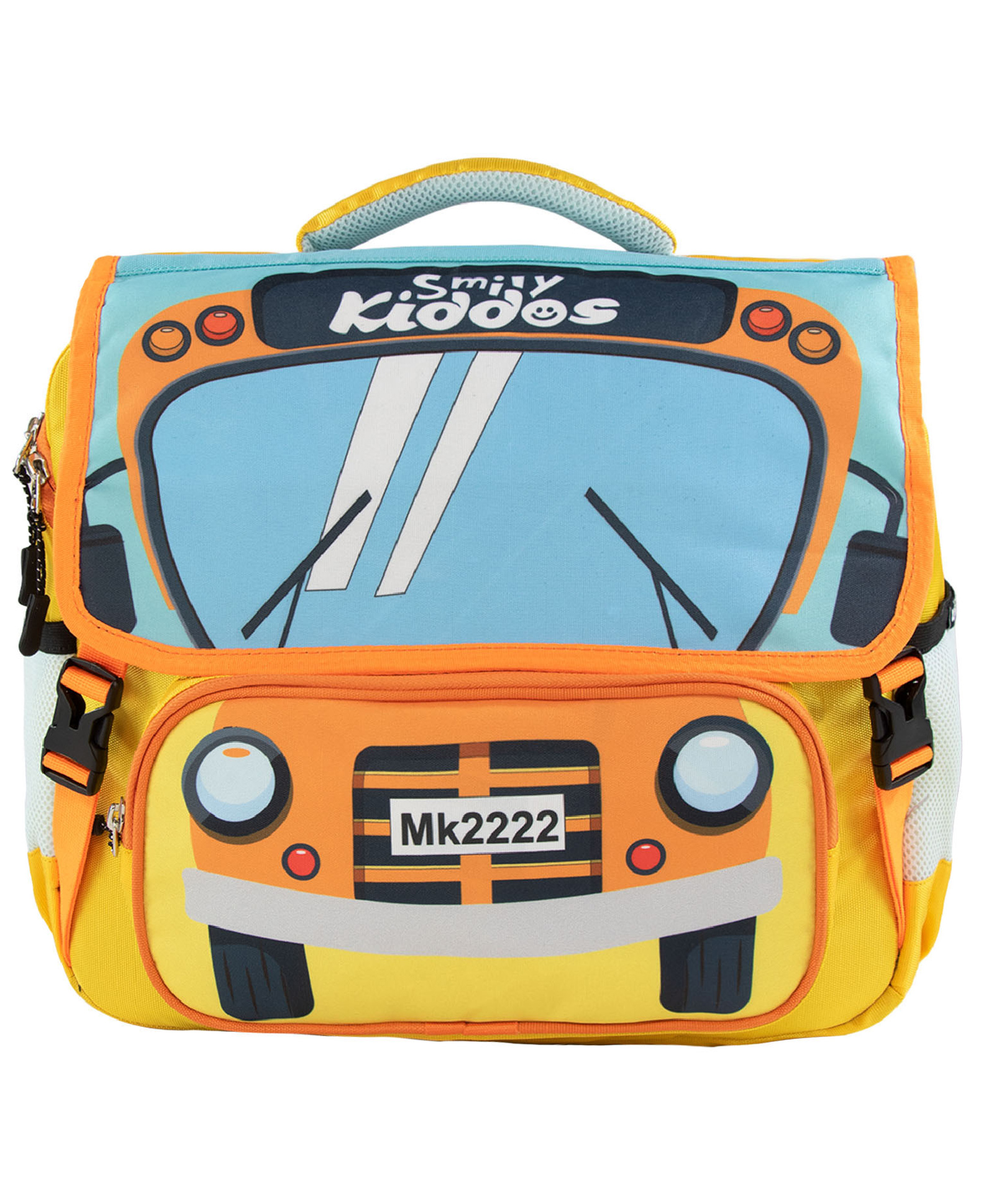 Smily Kiddos School Bags for Kids  School Bus Theme yellow- 13 Inch-image-29