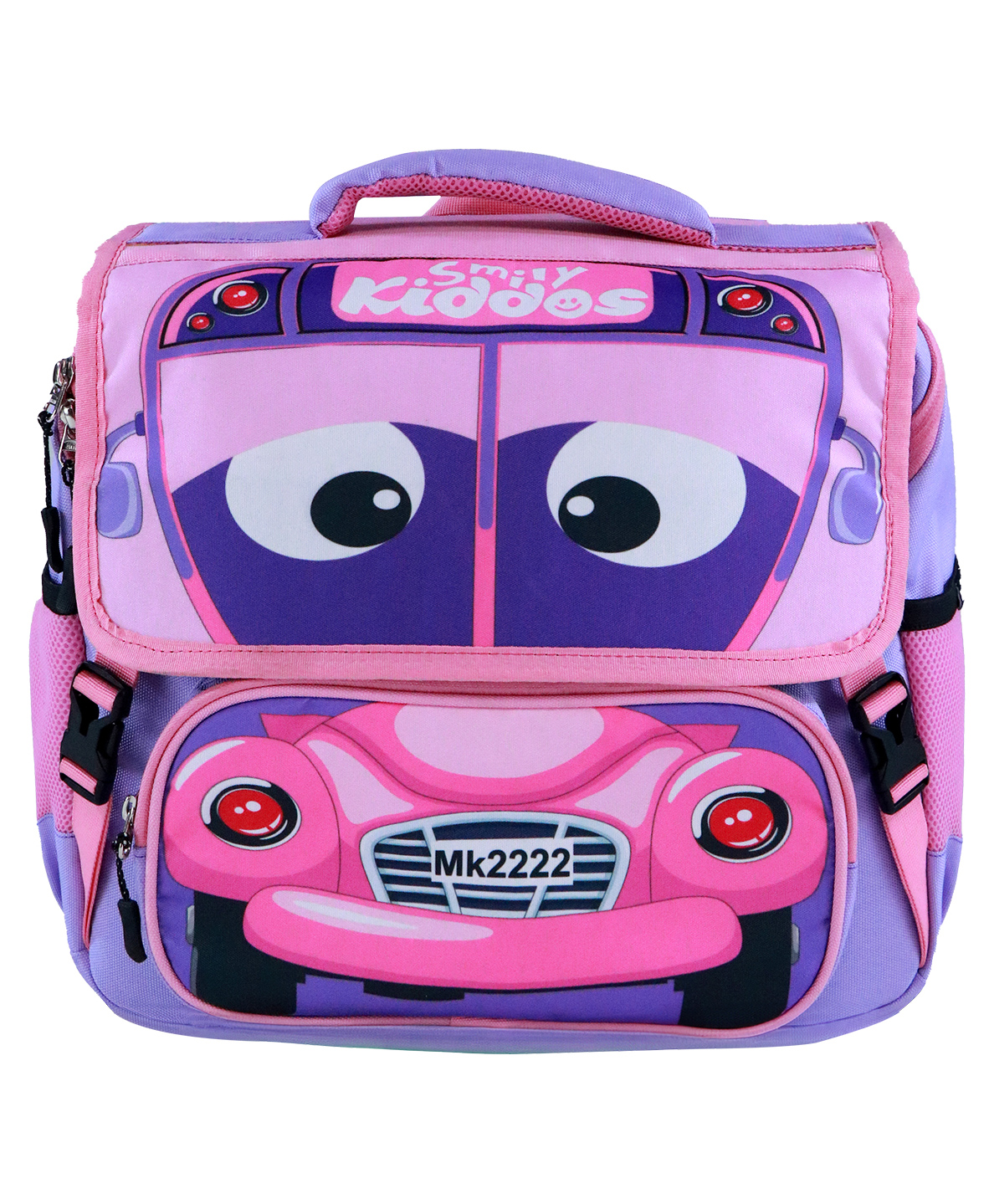 Smily Kiddos School Bags for Kids  School Bus Theme pink 13 Inch-image-5