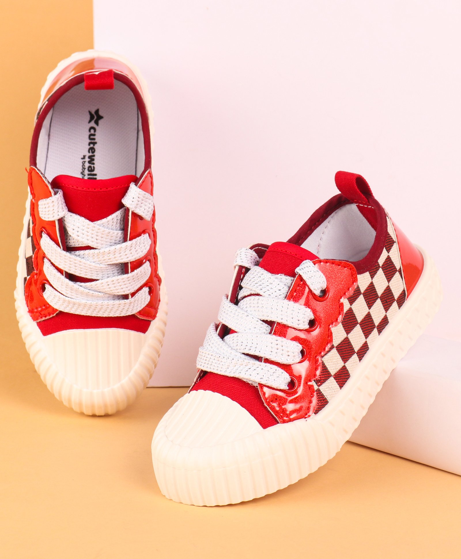 Cute Walk by Babyhug Lace Up Casual Shoes - Red-image-35