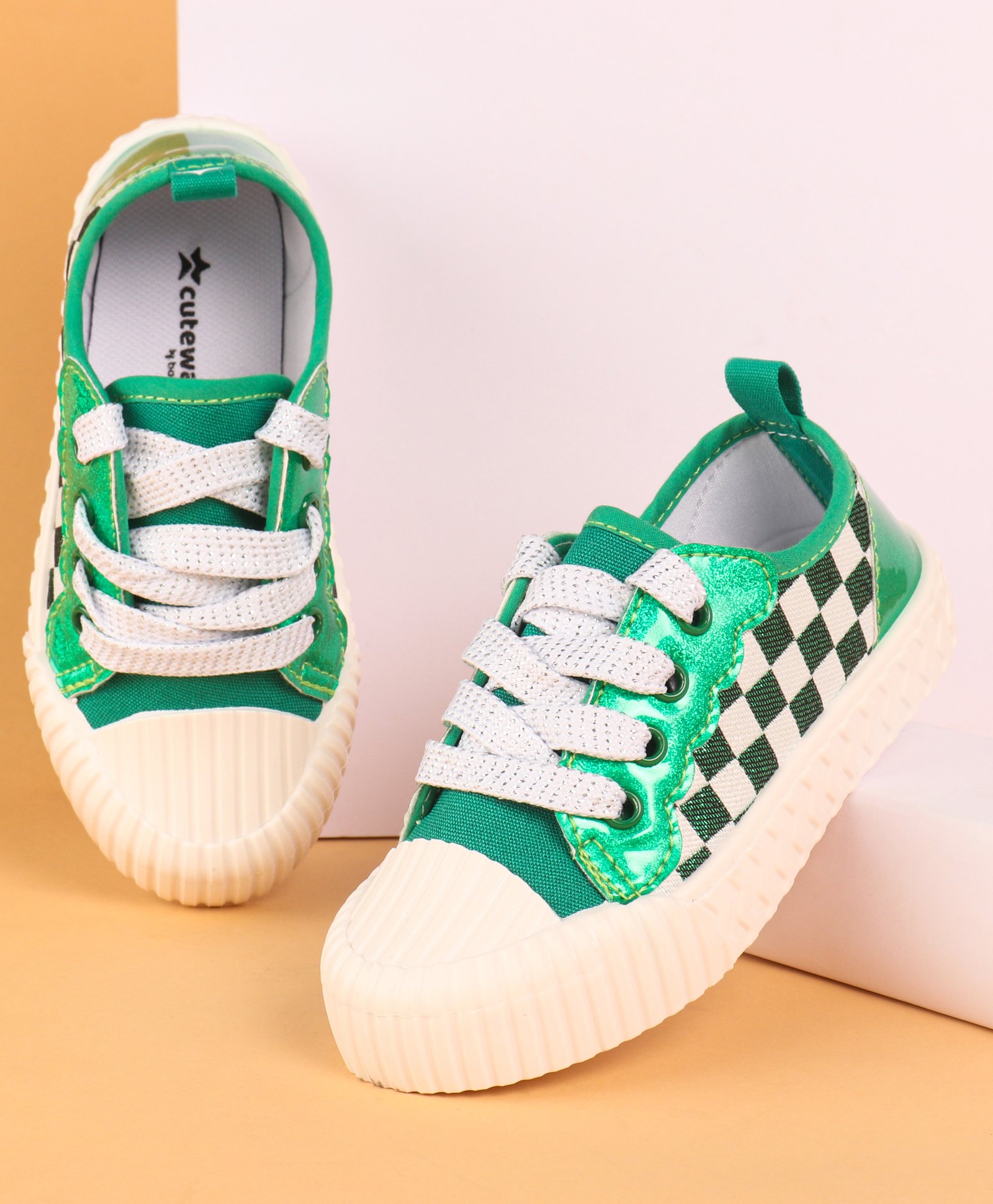 Cute Walk by Babyhug Lace Up Casual Shoes - Green-image-26