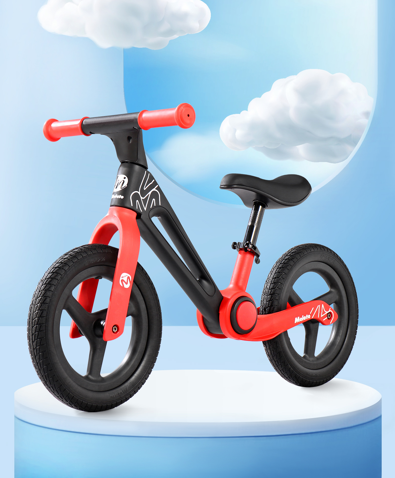 Nylon One Click Folding Bike with Wheel Bearing Rotation & Rotatable Handlebar - Red-image-3