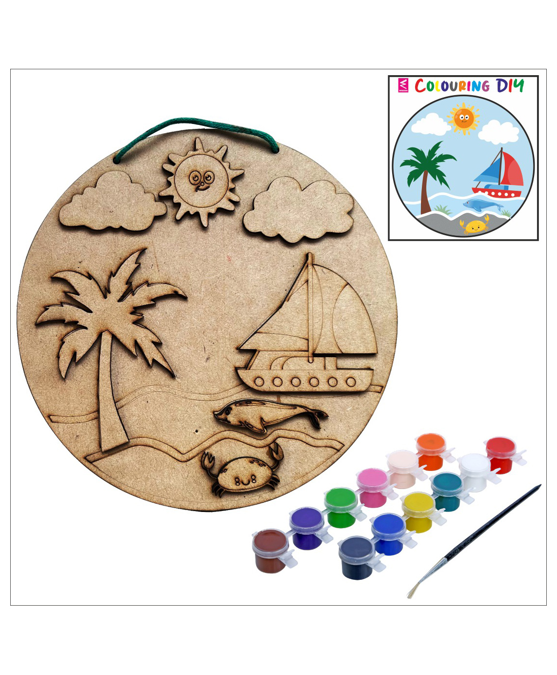 WISSEN Sailing Adventure Wall Decor DIY Colouring kit for kids-image-19
