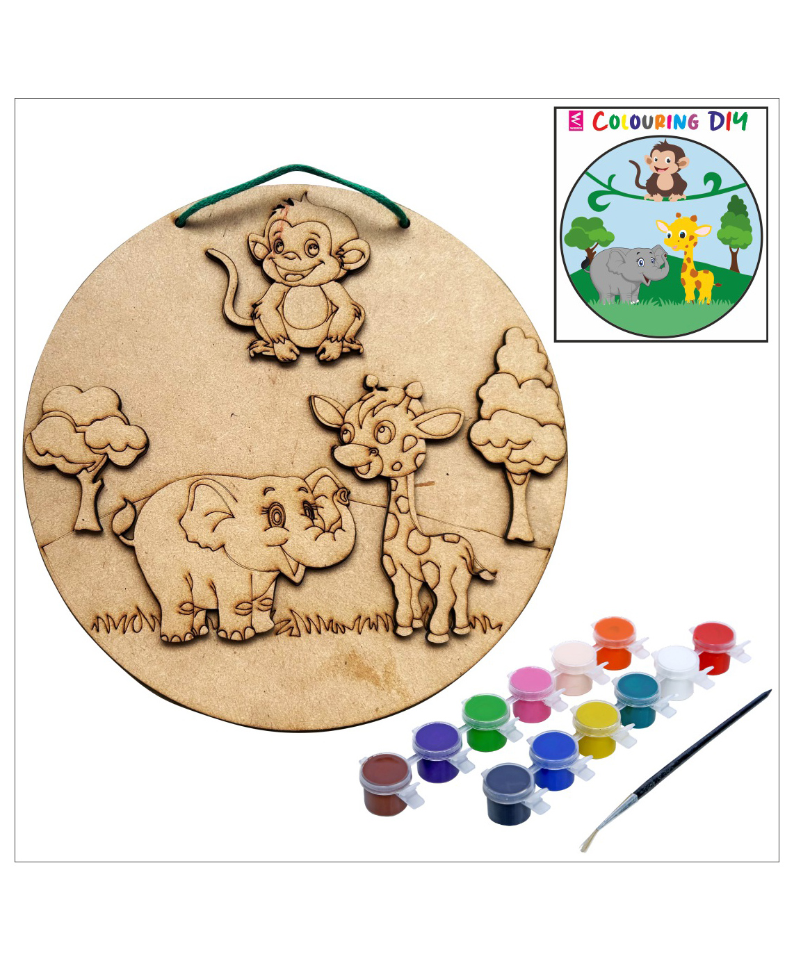 WISSEN Jungle Safari Wall Decor DIY Colouring kit for kids-picture-3