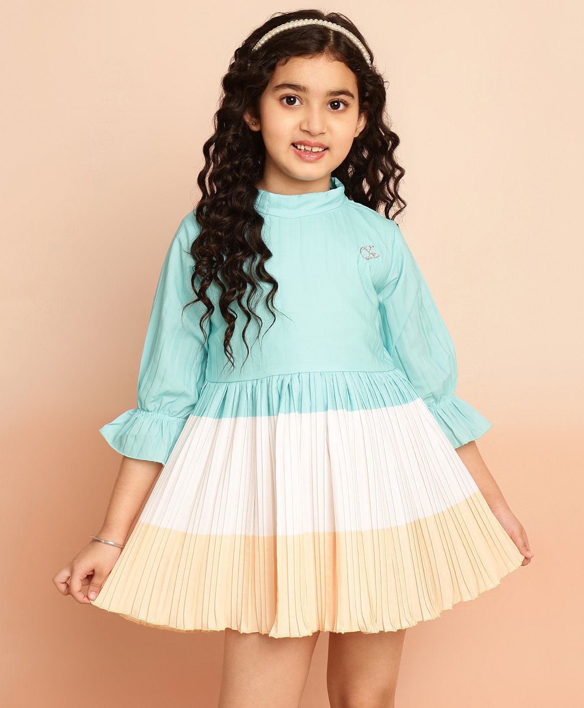 ISHTI Three Fourth Sleeves Pleated  Top - Multi Colour-picture-36